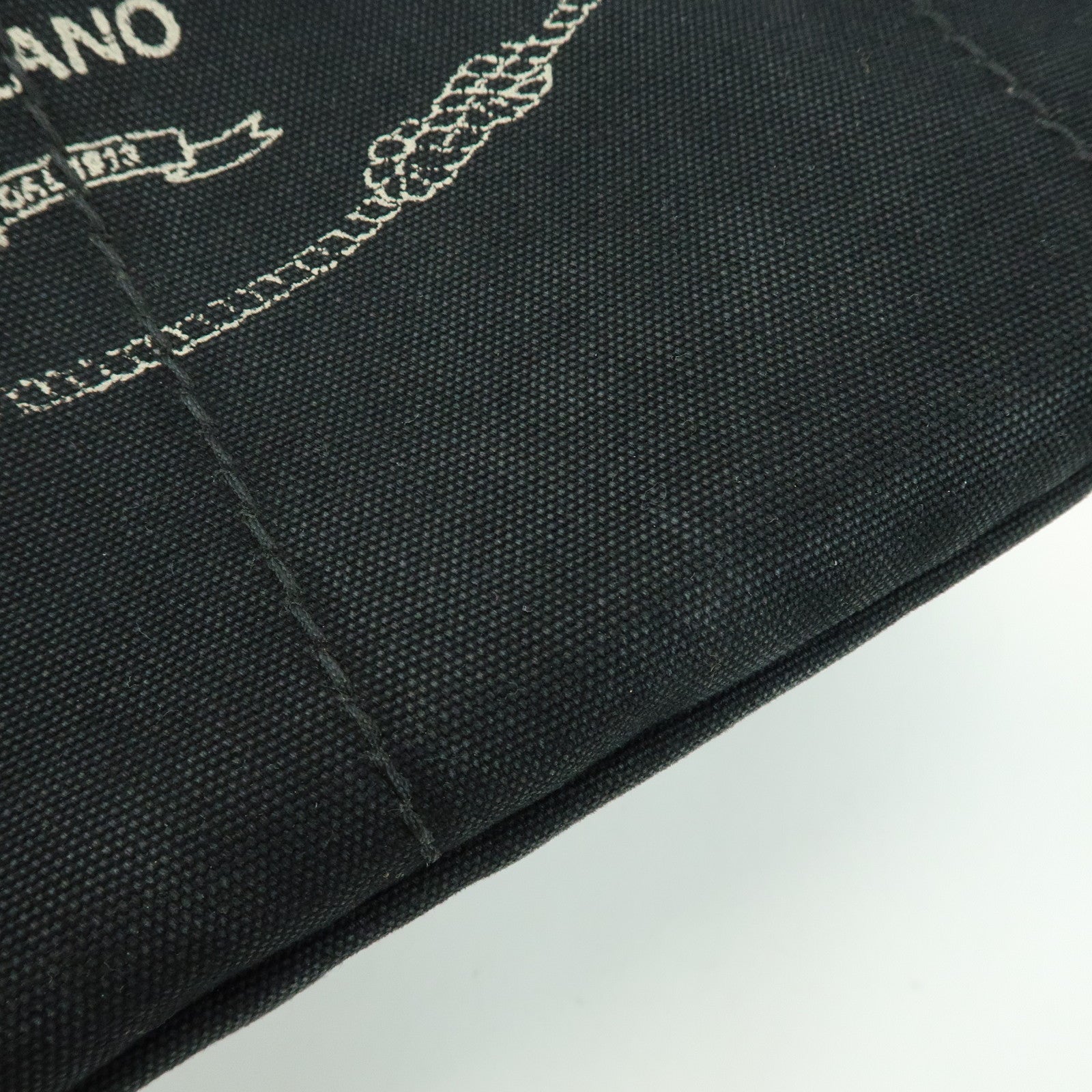 PRADA Triangle Logo Canapa Large Canvas Tote Bag Black B1872B