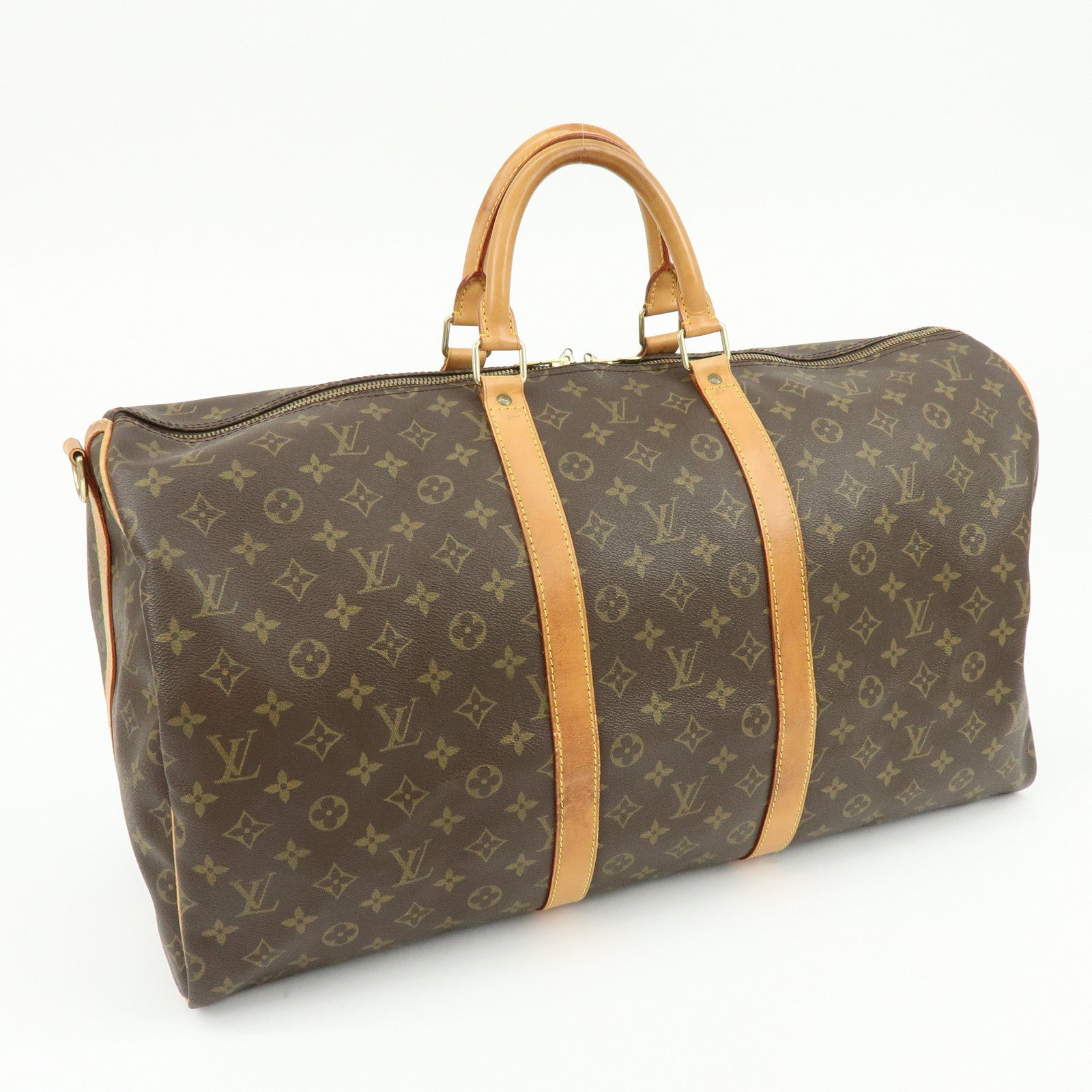 Louis Vuitton Keep All Bandouliere 55 Boston Bag Hand Bag Brown M41414