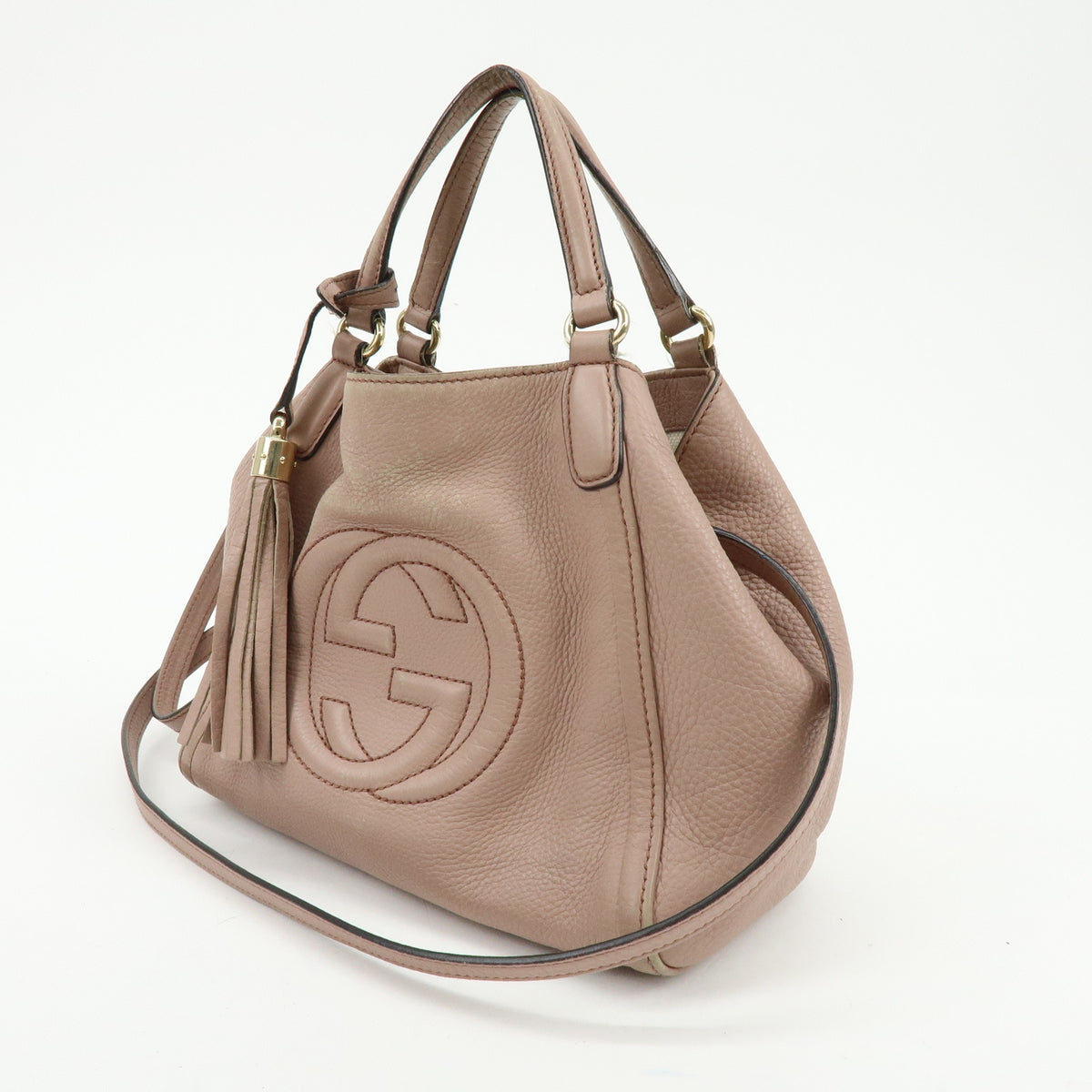 GUCCI SOHO Interlocking G 2Way Hand Bag Japan Limited Pink Beige 336751
