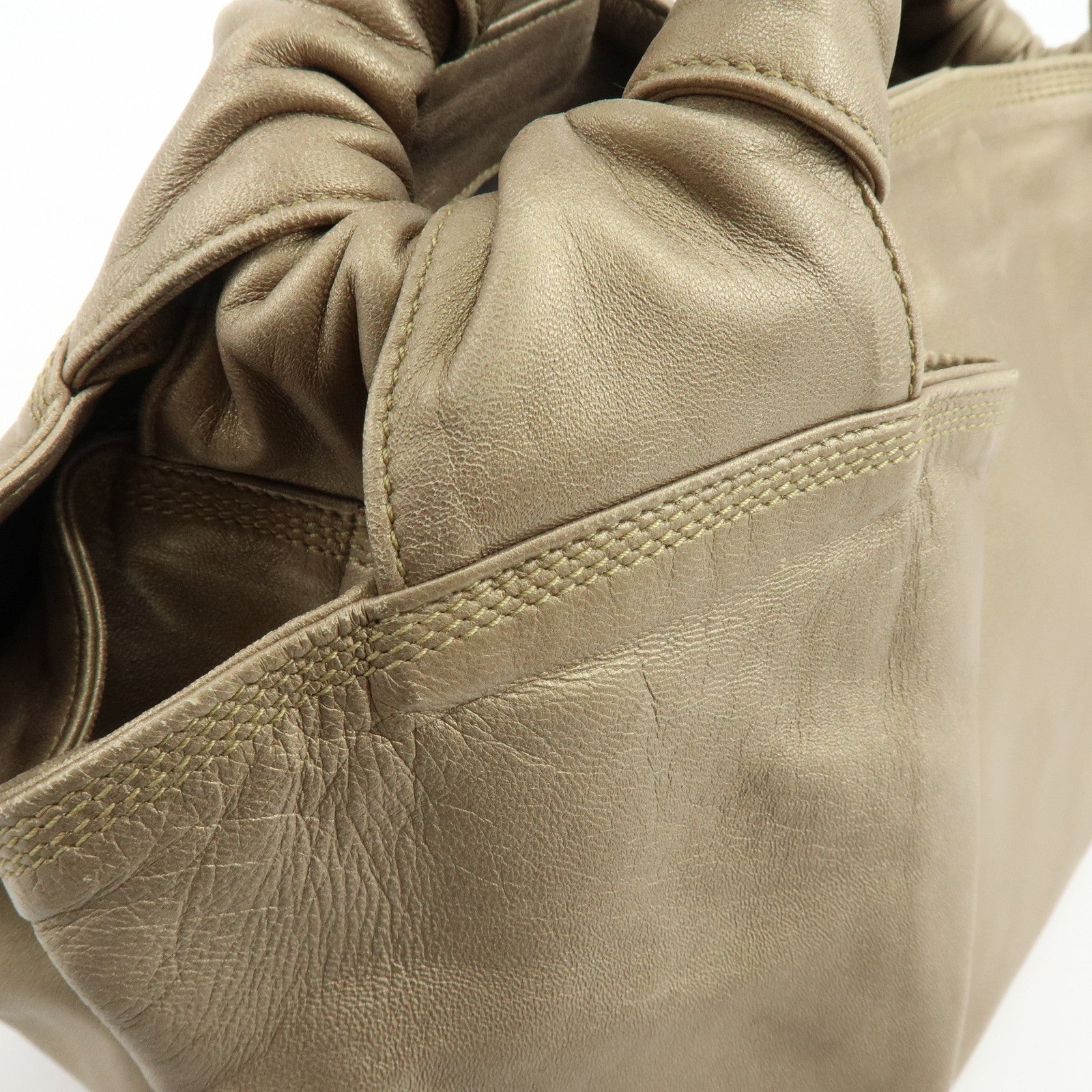 LOEWE Anagram Nappa Aire Leather Hand Bag Tote Bag Gold