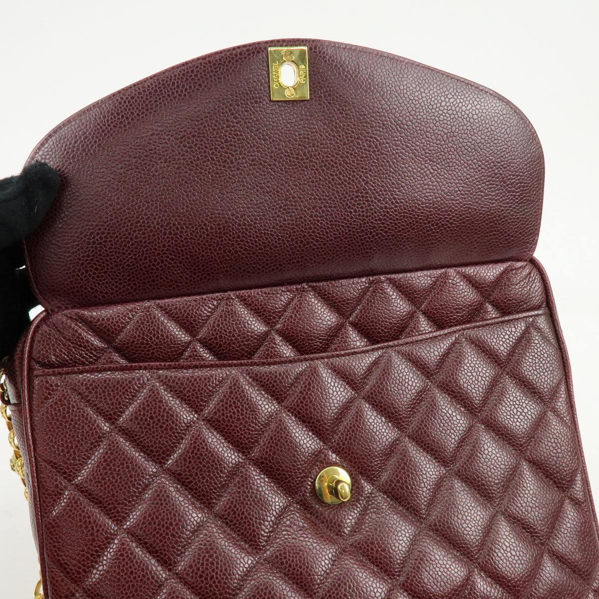 CHANEL Matelasse Diana Caviarskin Chain Shoulder Crossbody Bag Bordeaux