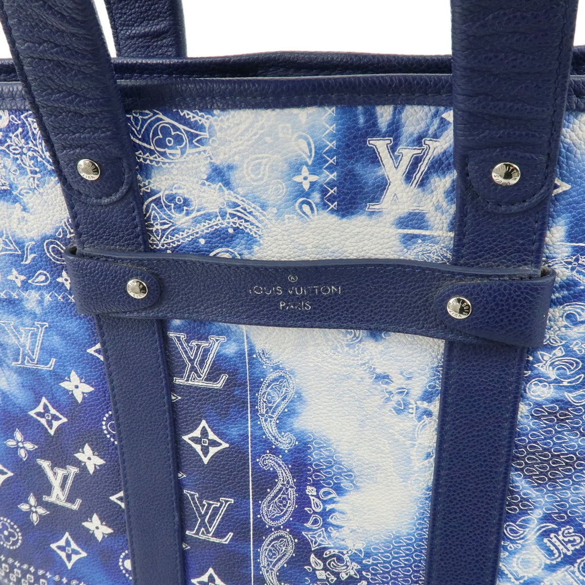 Louis Vuitton Bandana Trolley Tote Leather 2Way Hand Bag Blue M20553