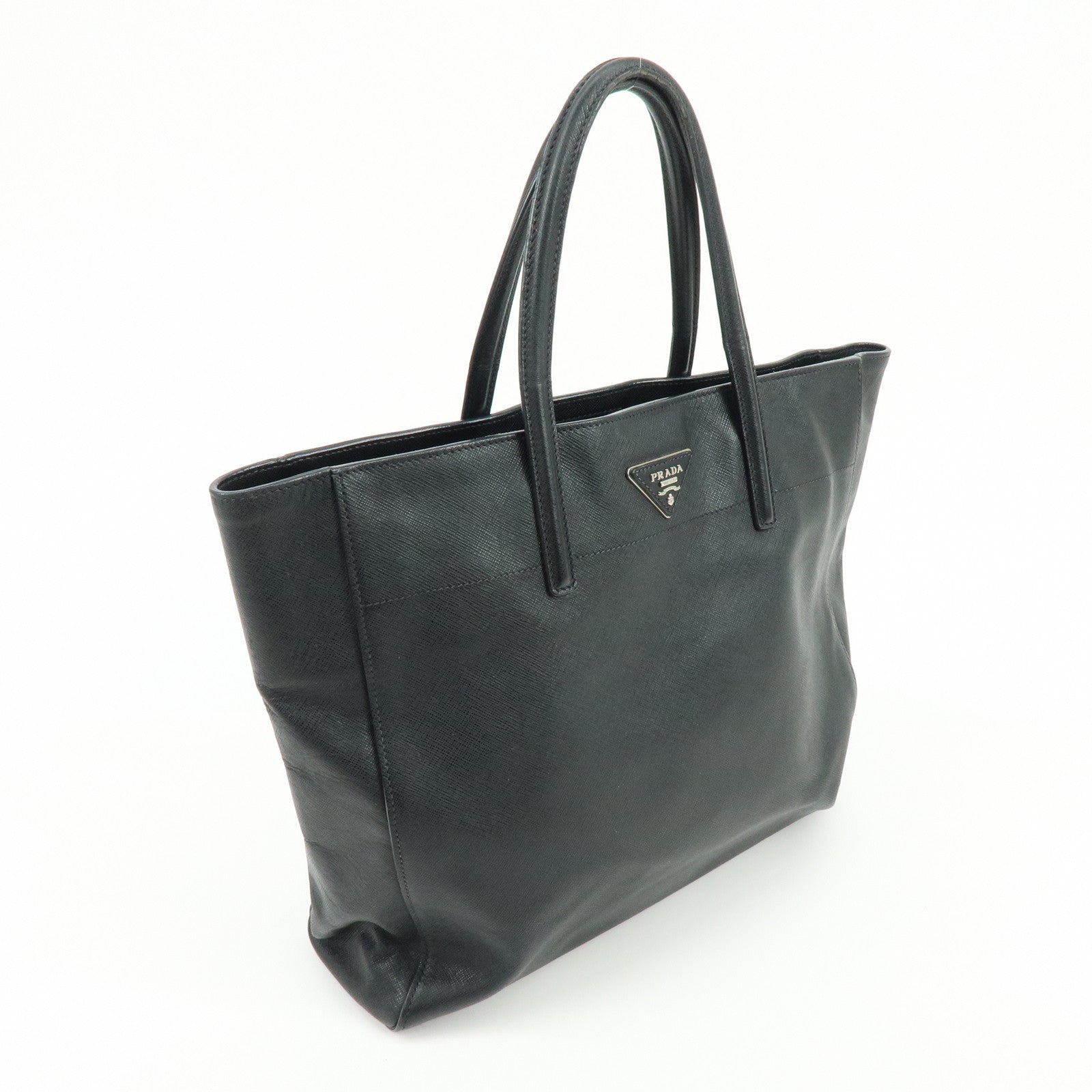 PRADA Triangle Logo Saffiano Leather 2Way Bag Shoulder Bag Black BN2666