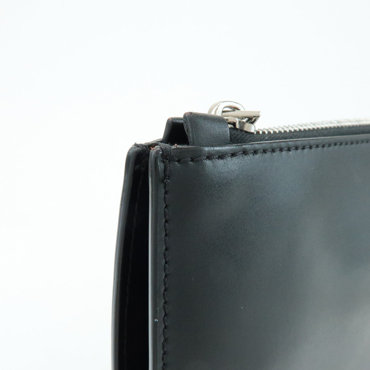 VALENTINO GARAVANI Leather Clutch Bag Flat Pouch Black