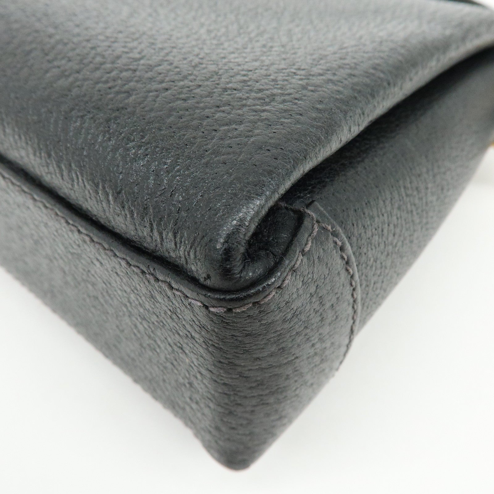 GUCCI Bamboo Turn Lock Leather Mini Hand Bag Black 000・33・0249