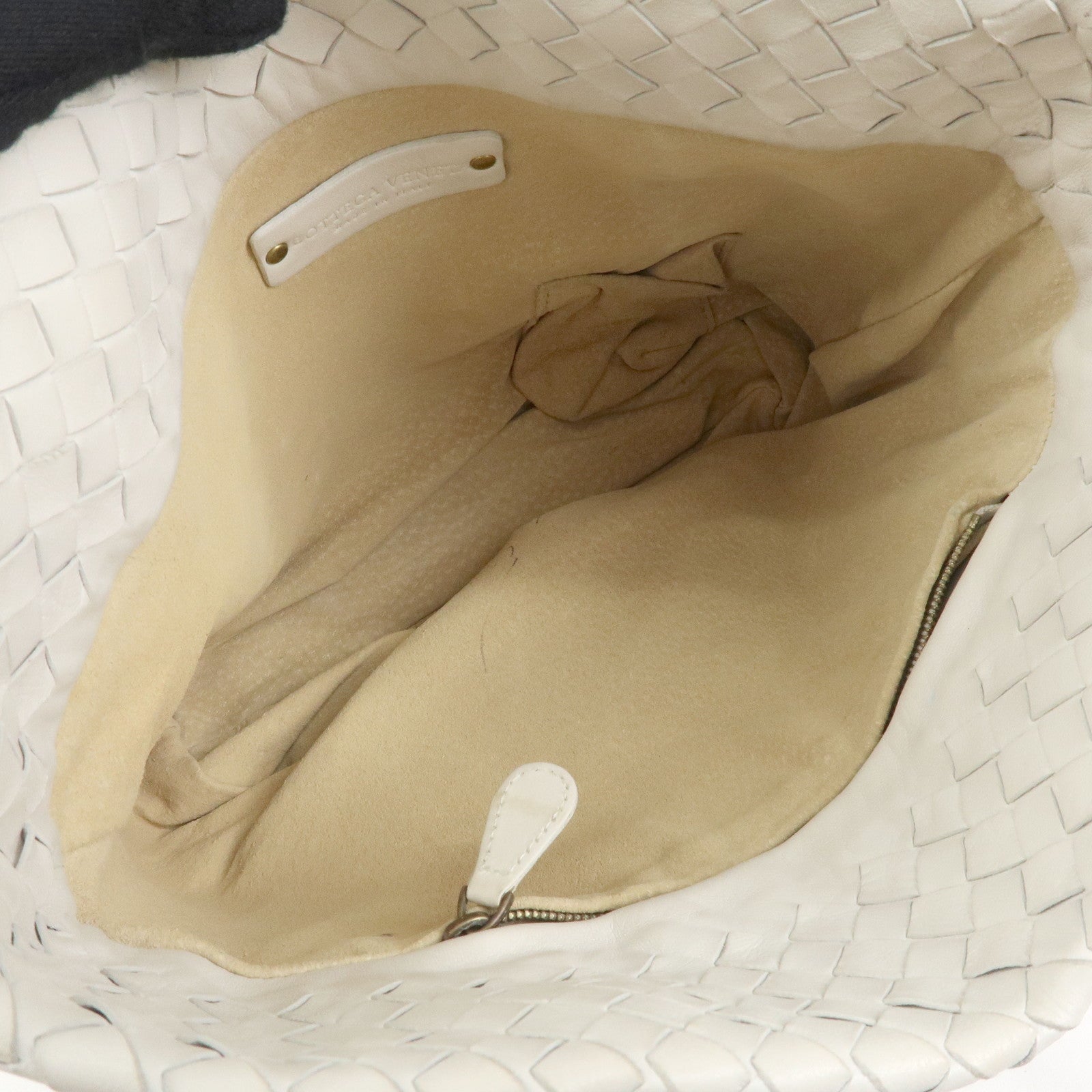 BOTTEGA VENETA Intrecciato Leather Hand Bag Mini Tote Bag White 162937