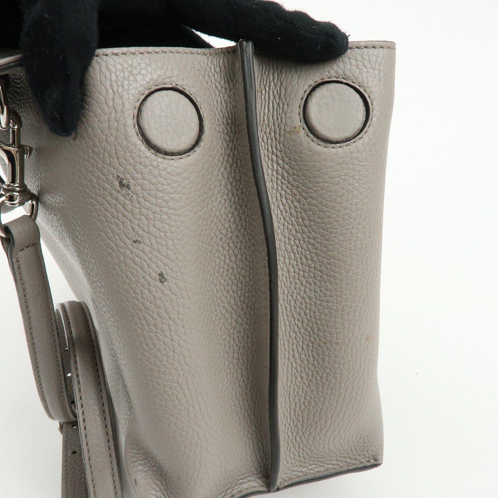 GUCCI Bamboo Leather 2WAY Bag Shoulder Bag Grey 392013