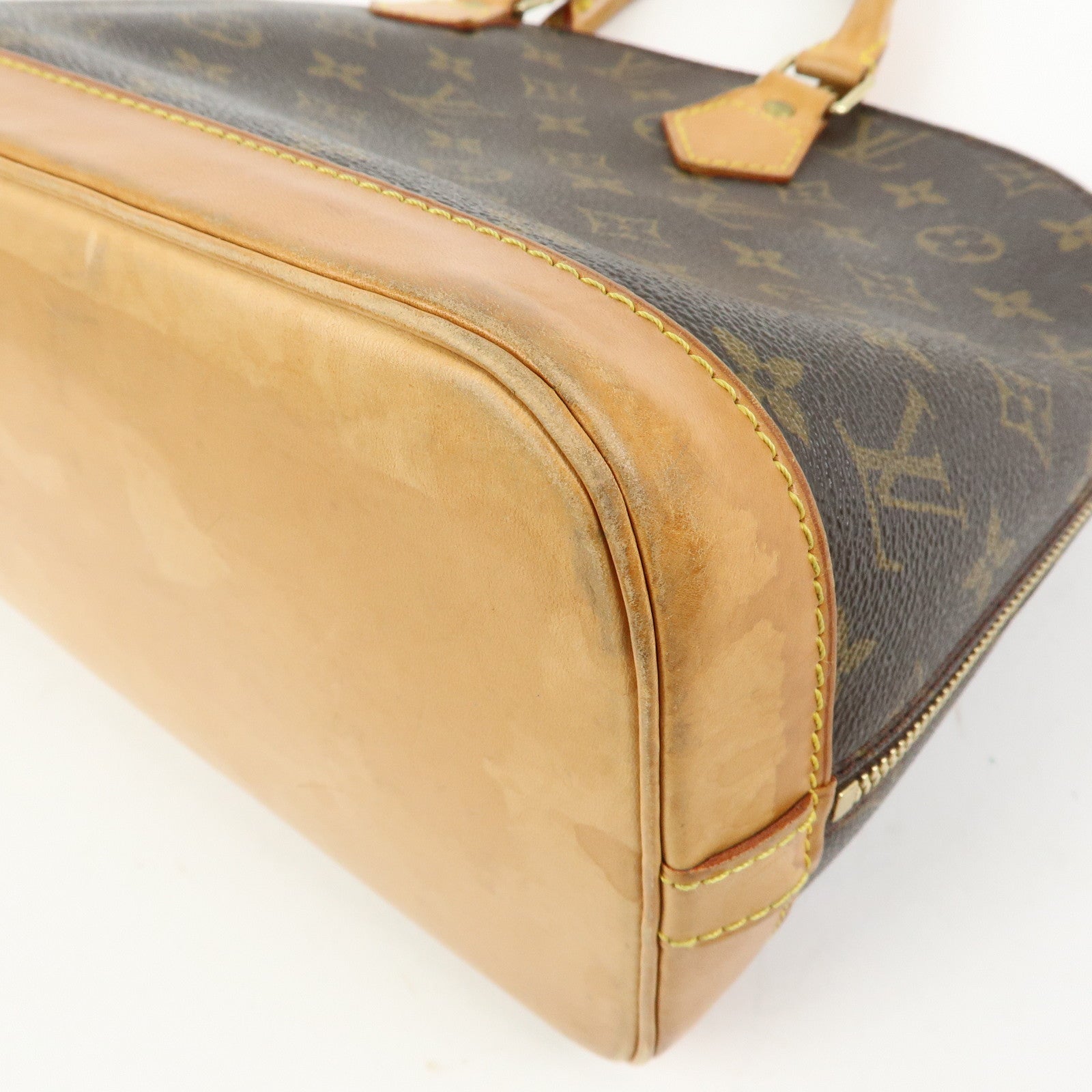 Louis Vuitton Monogram Alma PM Canvas Leather Hand Bag Brown M51130