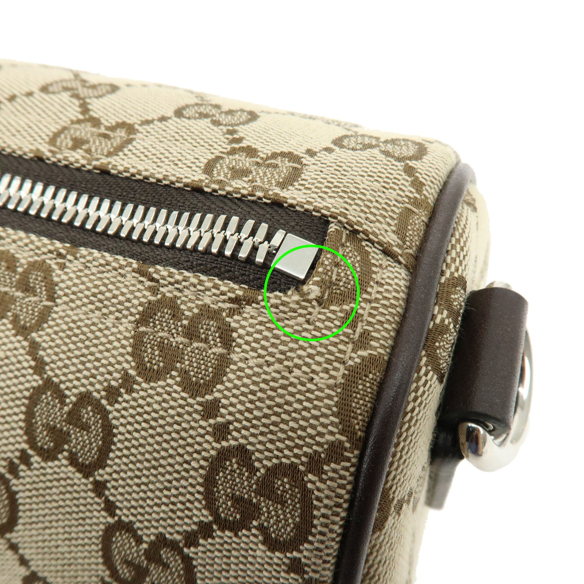 GUCCI Sherry GG Canvas Leather Shoulder Bag Brown Beige 834455