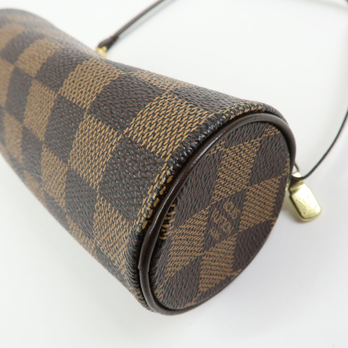 Louis Vuitton Damier Canvas Leather Mini Pouch for Papillon Bag Brown