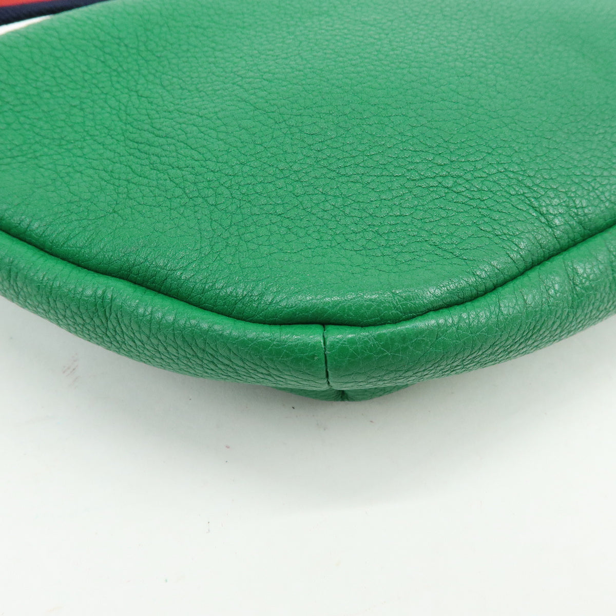 GUCCI Sherry Vintage Logo Leather Waist Bag Body Bag Green Red 493869