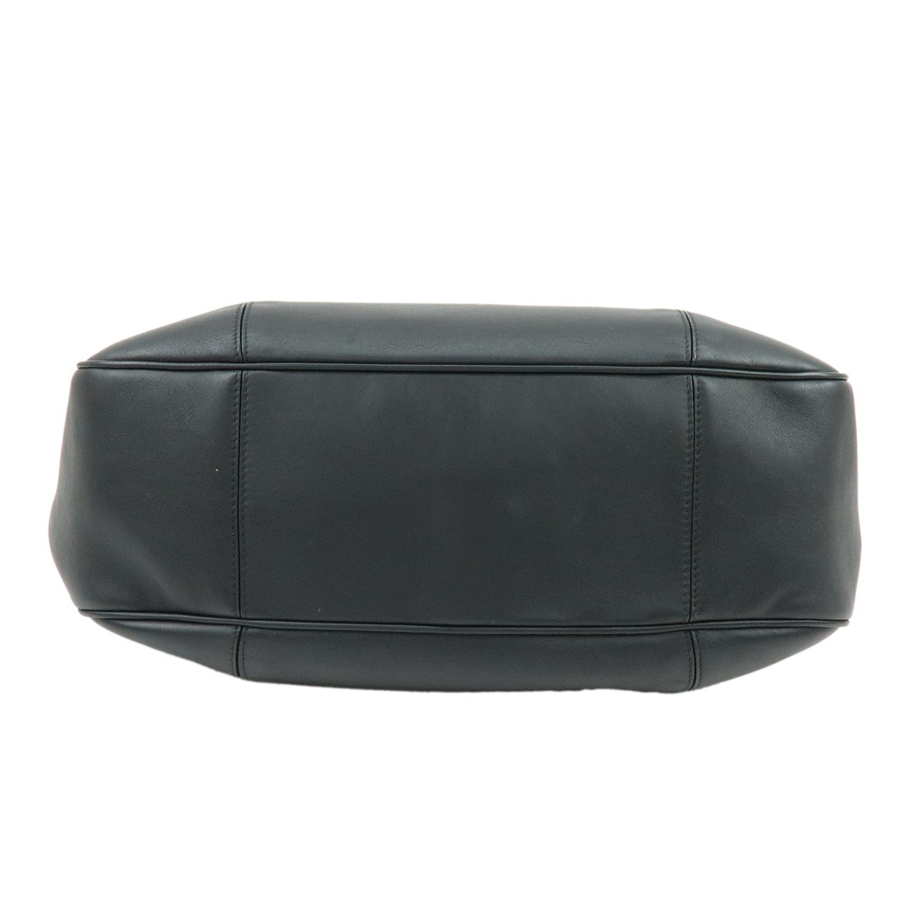 Ferragamo Gancini Leather Chain Shoulder Bag Hand Bag Black
