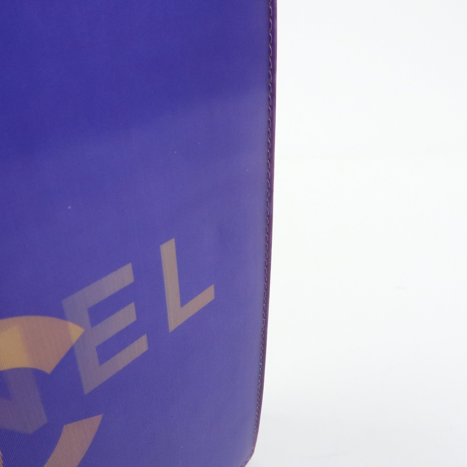 CHANEL COCO Mark Vinyl Hologram Logo Chain Shoulder Bag Purple