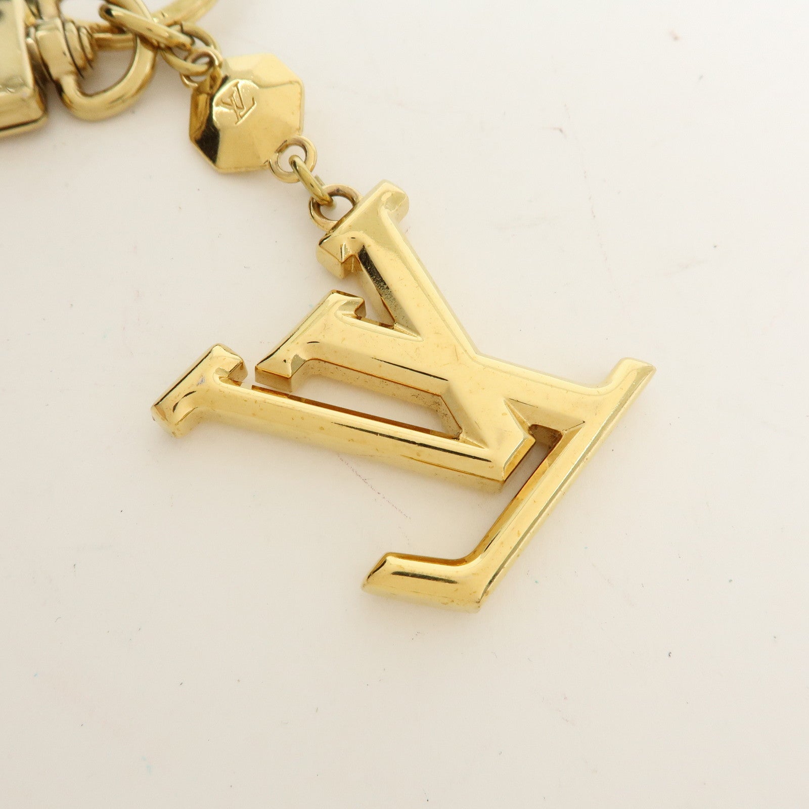 Louis Vuitton Porte Cles LV Facettes Bag Charm Key Chain Gold M65216