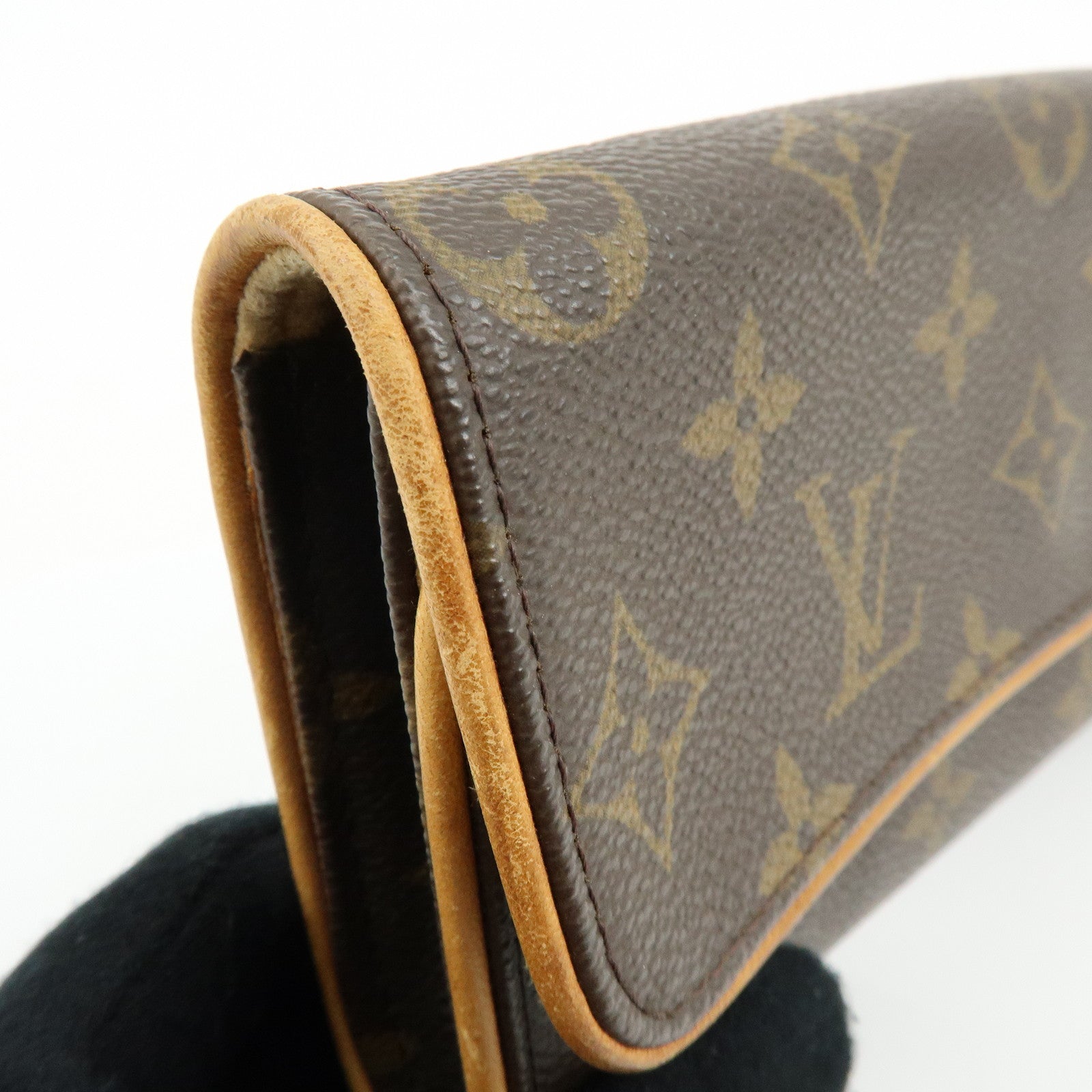 Louis Vuitton Monogram Pochette Twin PM Shoulder Bag Brown M51854
