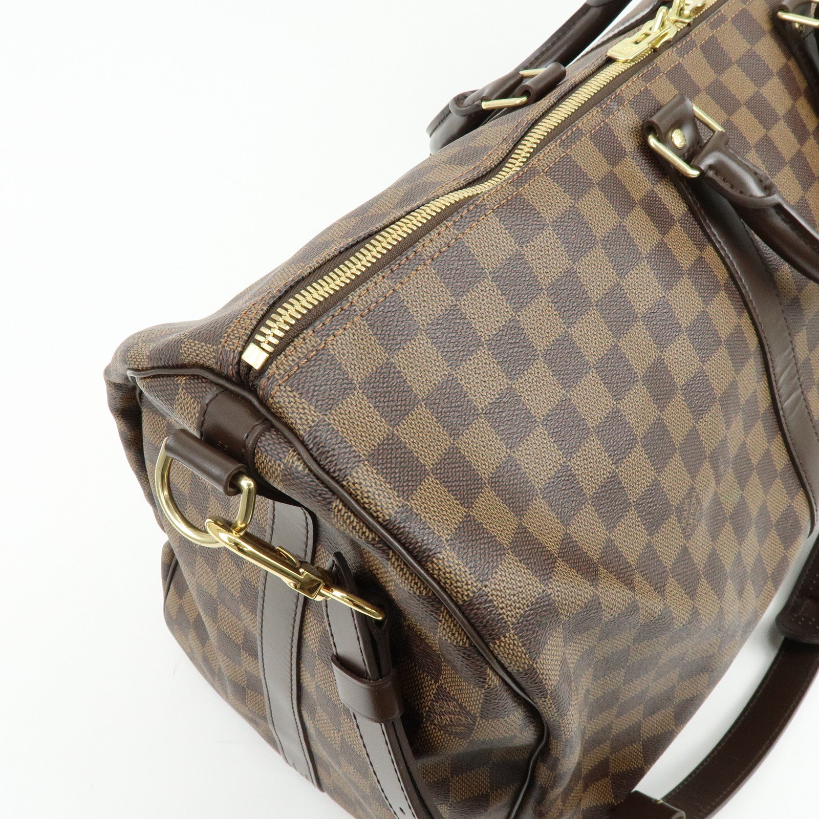 Louis Vuitton Damier Keep All Bandouliere 55 Travel Bag Brown N41414