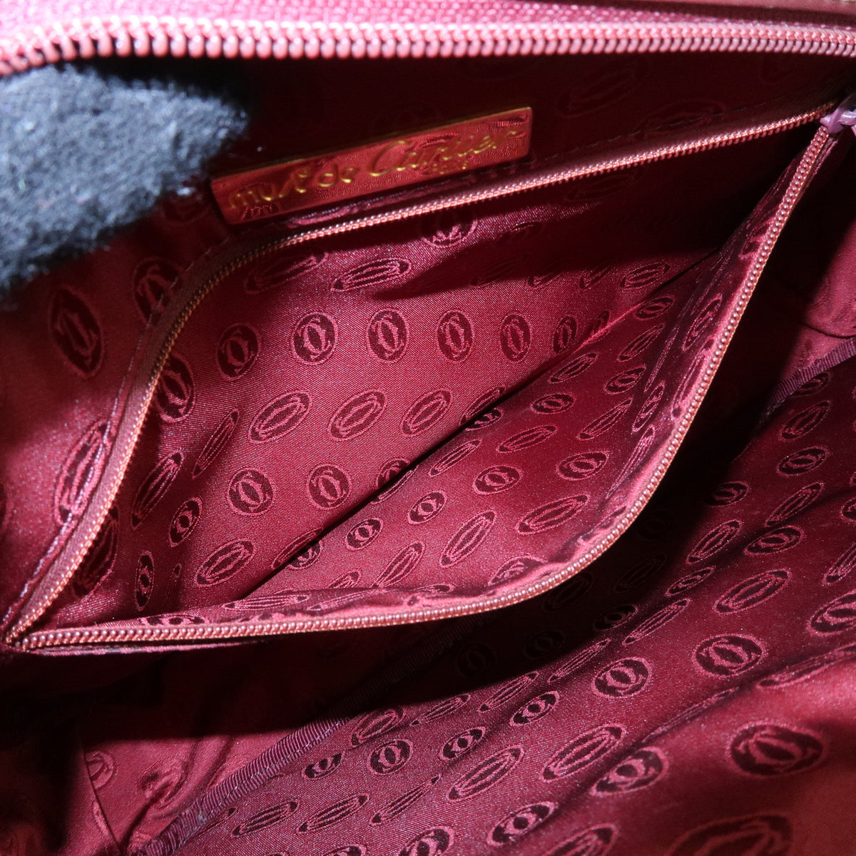 Cartier Must de Cartier Leather Shoulder Bag Bordeaux
