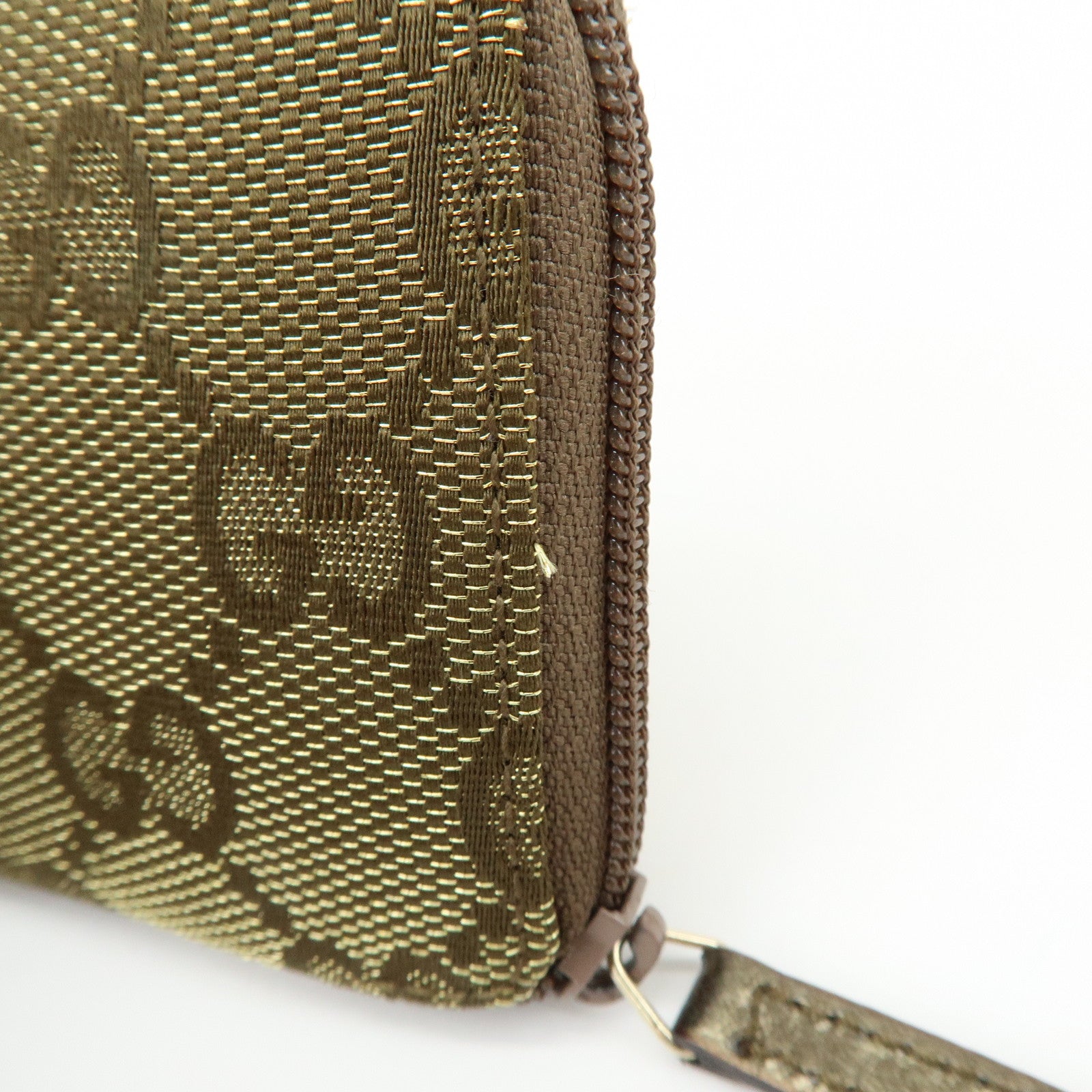 GUCCI GG Canvas Compact Coin Case Coin Purse Brown Khaki 030・0416