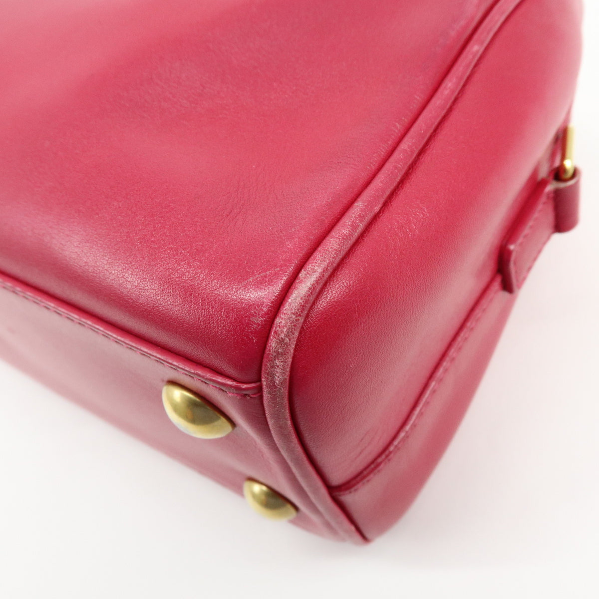 SAINT LAURENT PARIS Baby Duffle Leather 2Way Hand Bag Fuchsia 330958