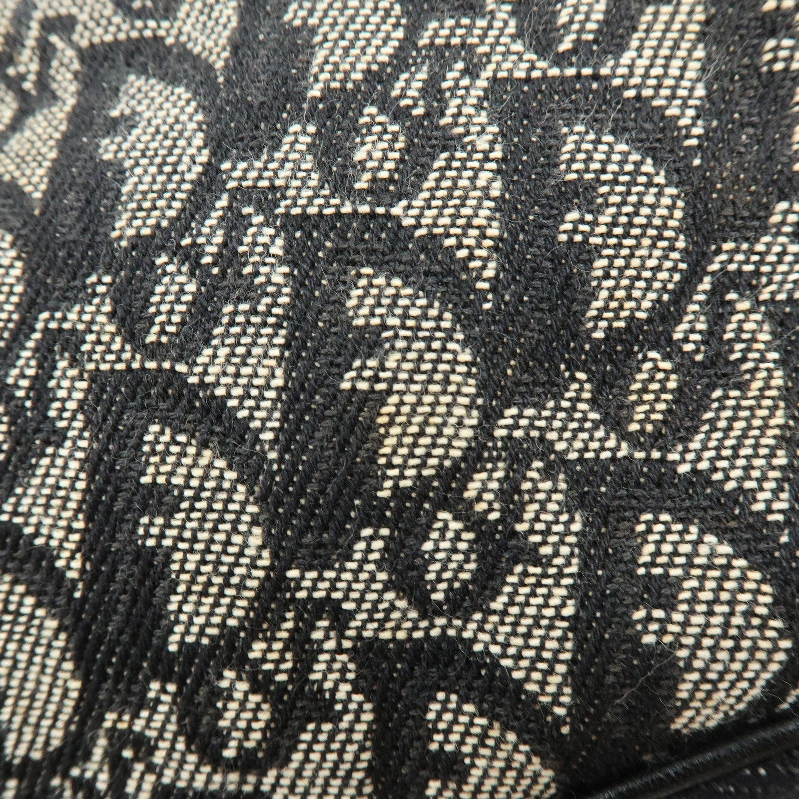 Christian Dior Trotter Jacquard Leather Saddle Bag Pouch Black