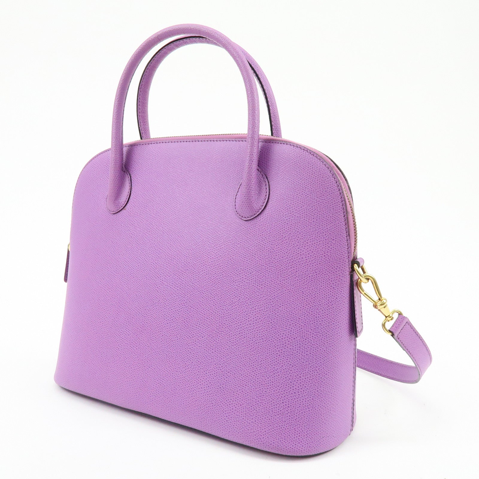 CELINE Leather 2Way Bag Shoulder Hand Bag Purple