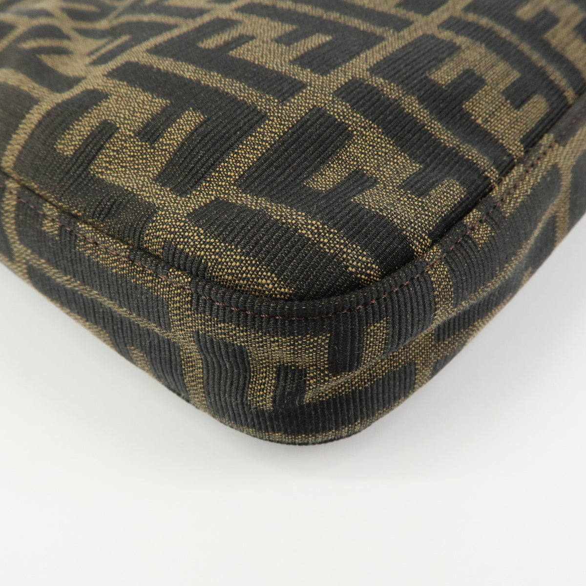 FENDI Zucca Canvas Leather Shoulder Bag Hand Bag Black Brown 26569