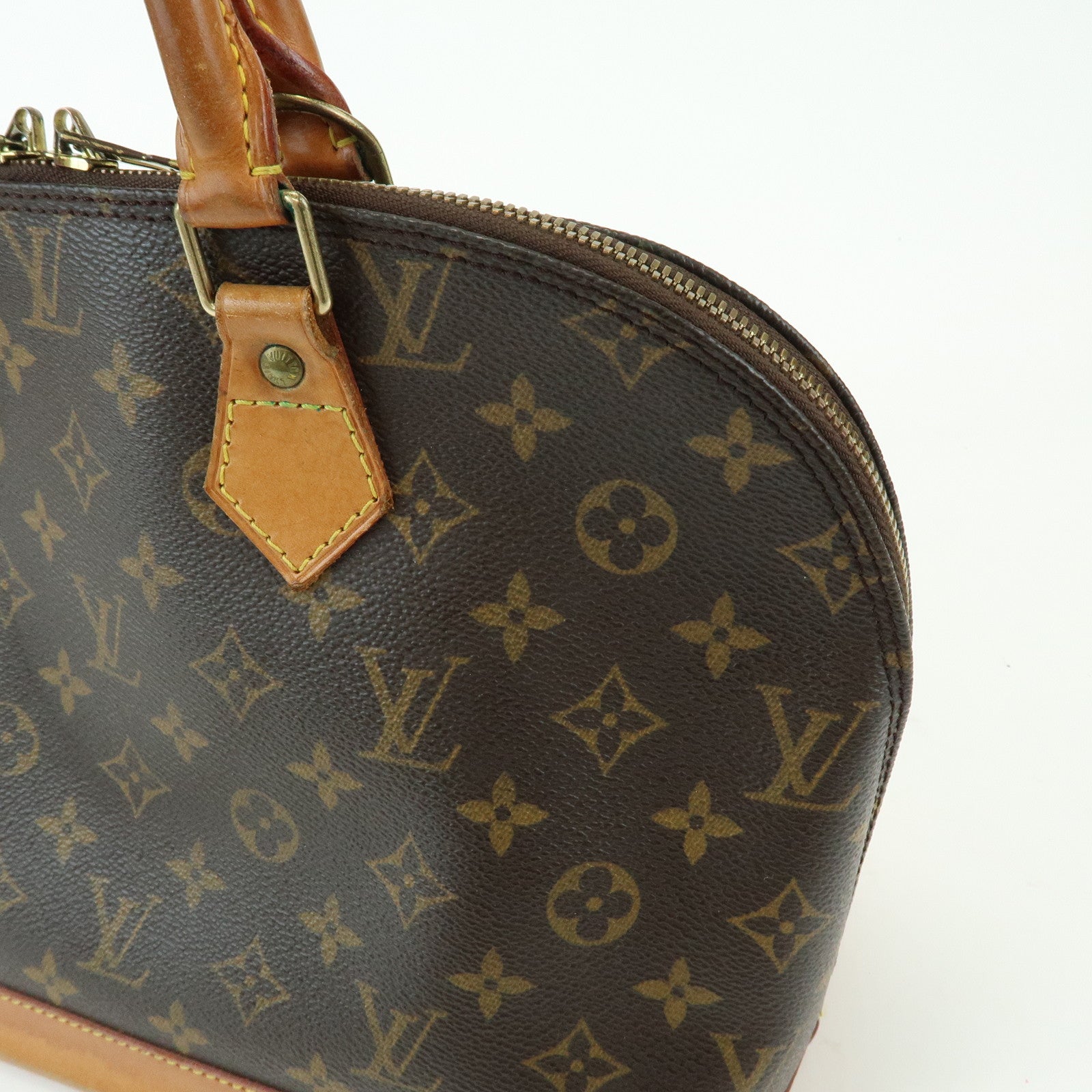 Louis Vuitton Monogram Alma PM Canvas Leather Hand Bag Brown M51130