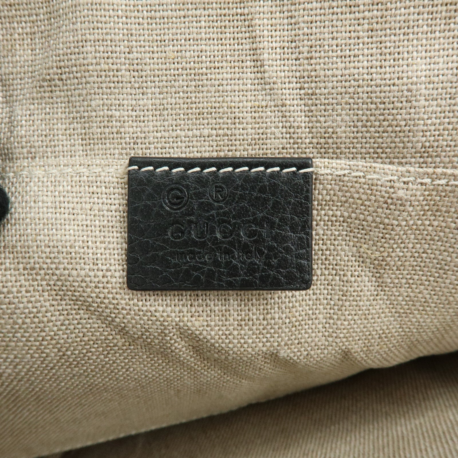 GUCCI Bamboo Leather Clutch Bag Flat Pouch Black 449653