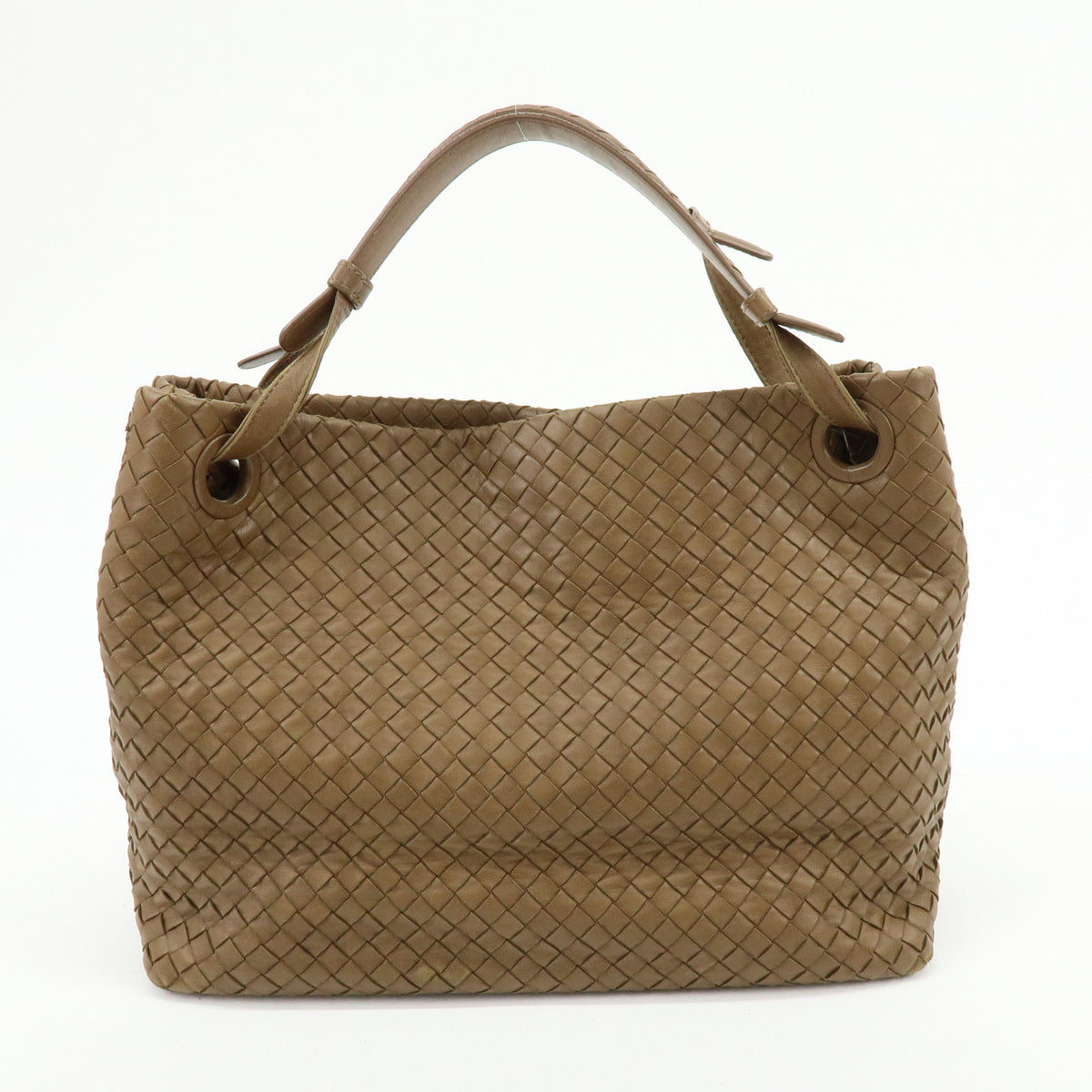 BOTTEGA VENETA Intrecciato Leahter Shoulder Bag Tote Bag Cafe Brown