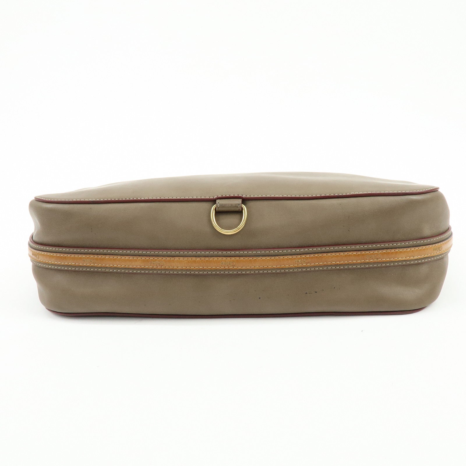 Chloe Sam Leather 2Way Bag Hand Bag Shoulder Bag Greige
