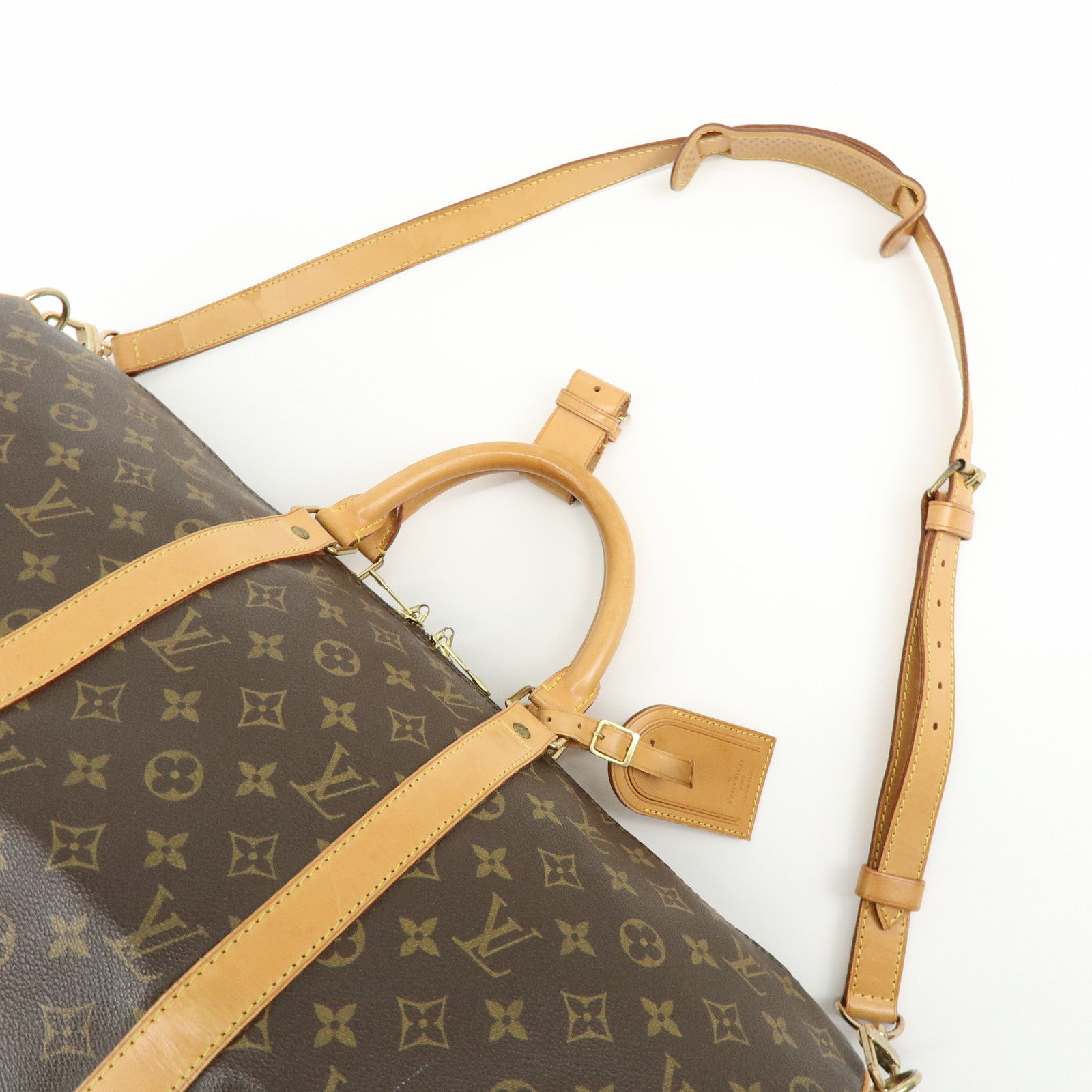 Louis Vuitton Monogram Keep All Bandouliere 50 Boston Bag Brown M41416