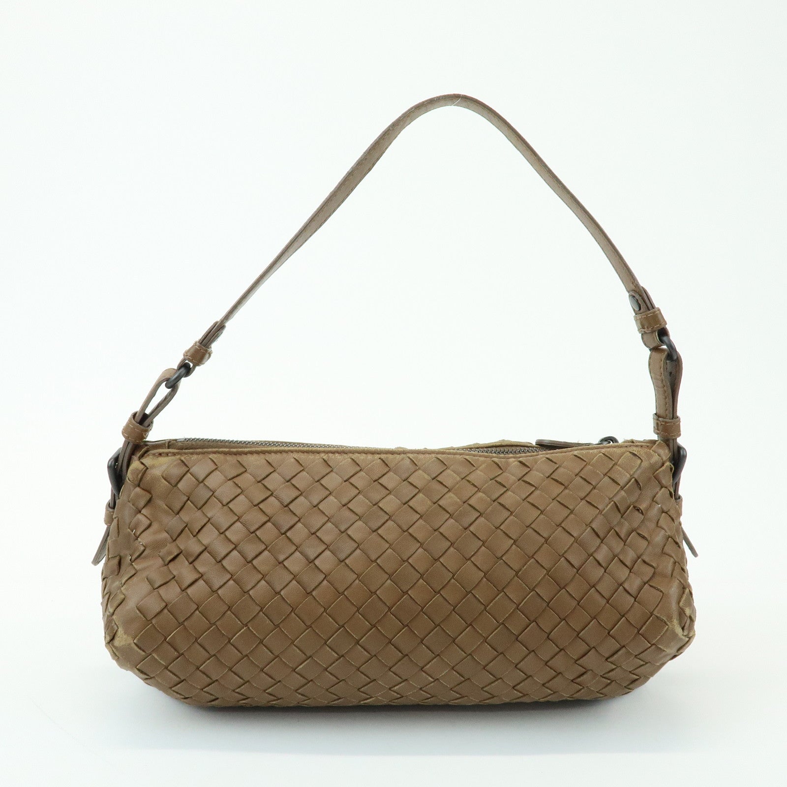 BOTTEGA VENETA Intrecciato Leather Hand Bag Shoulder Bag Mocha Brown