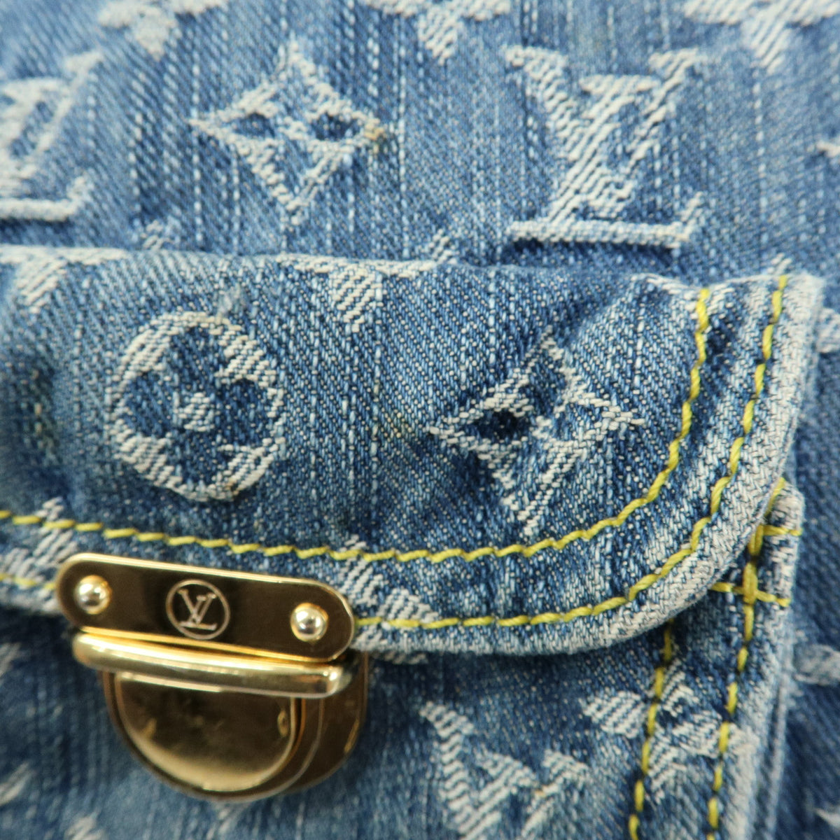 Louis Vuitton Monogram Denim Baggy GM Shoulder Bag Blue M95048