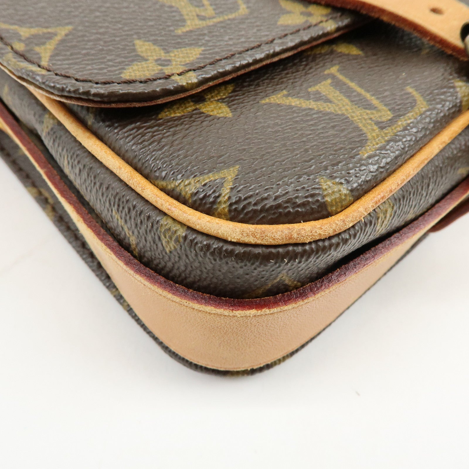 Louis Vuitton Monogram Mini Cartouchiere Shoulder Bag Brown M51254