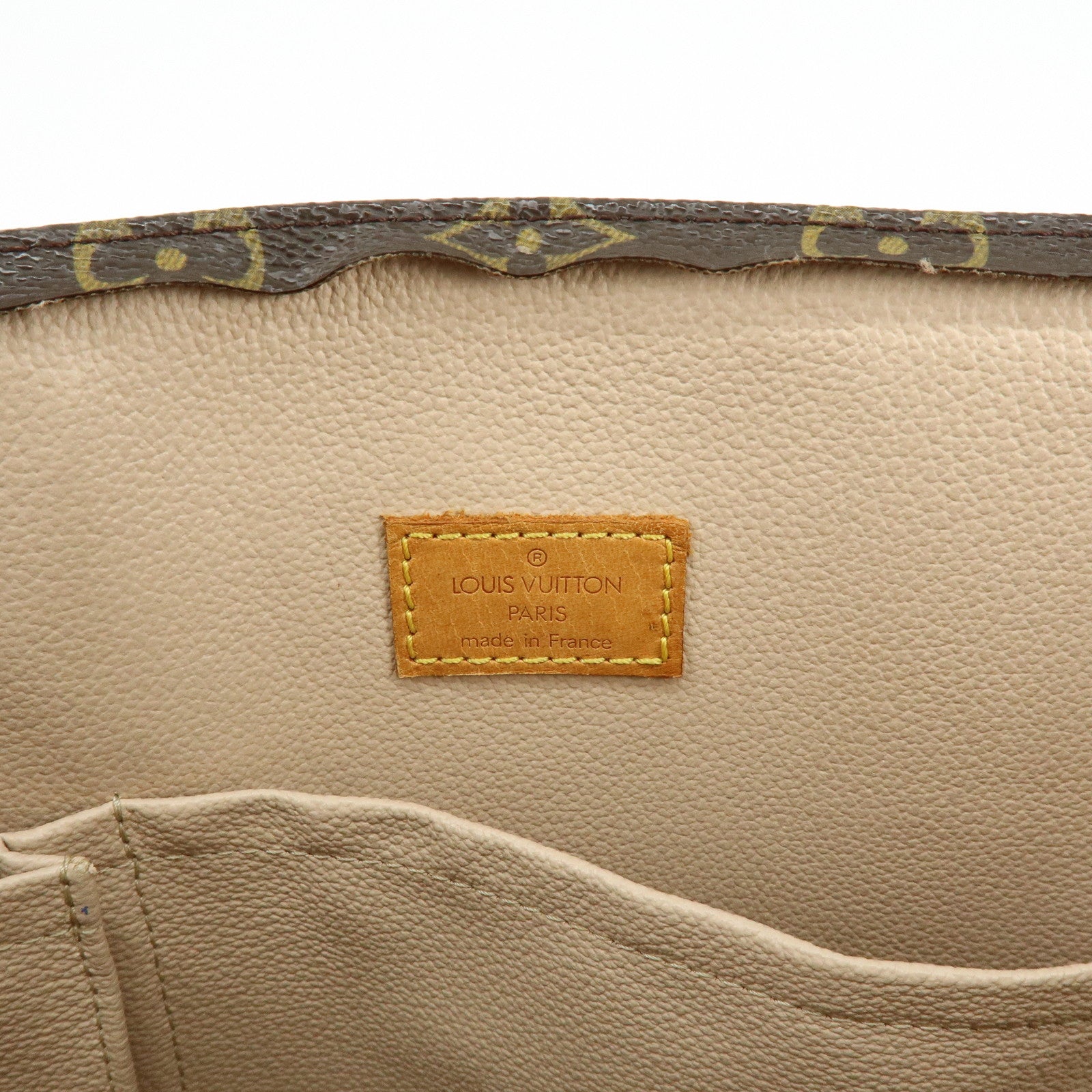 Louis Vuitton Monogram Sac Plat Tote Bag Hand Bag Brown M51140