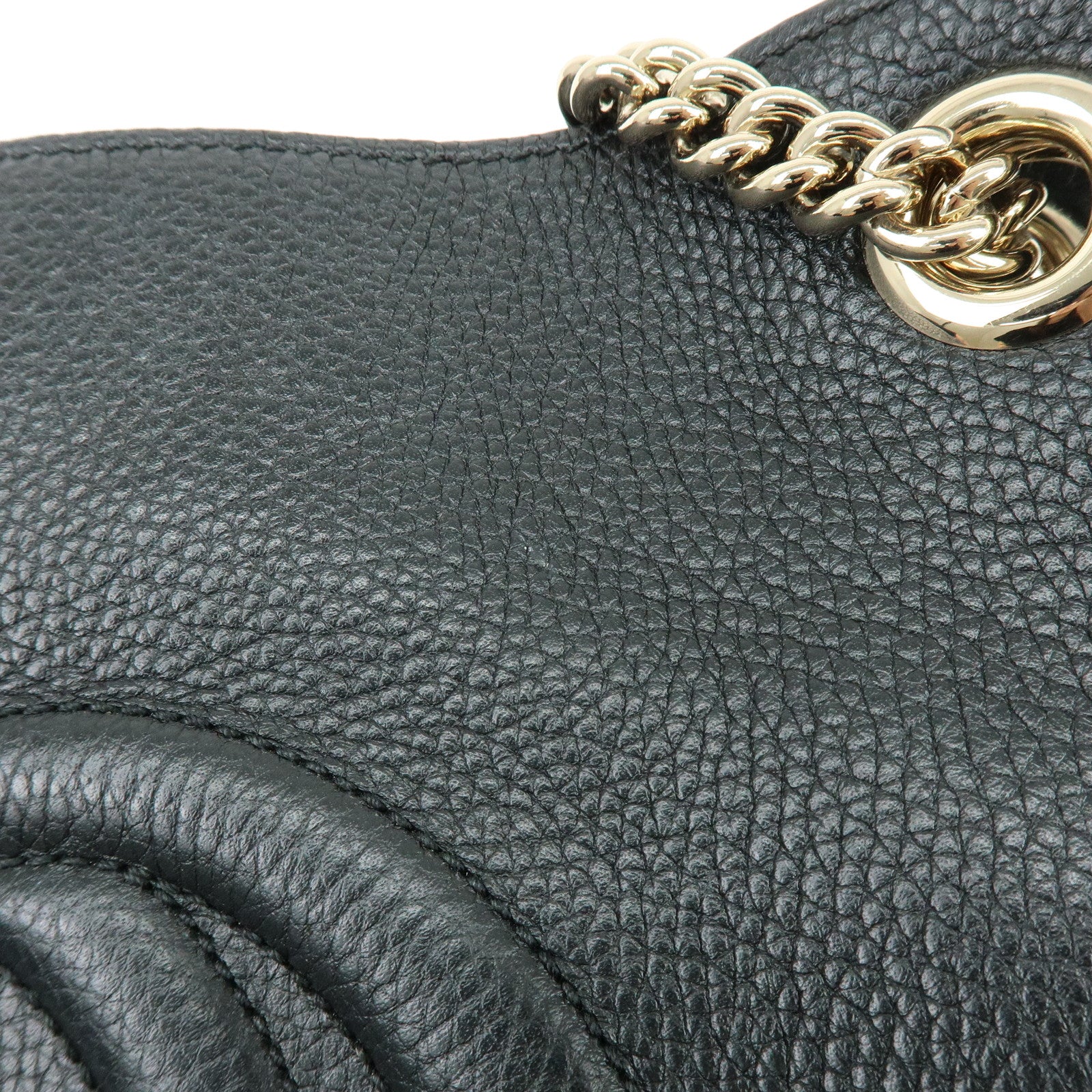 GUCCI SOHO Interlocking G Chain Shoulder Bag Tote Bag Black 536196
