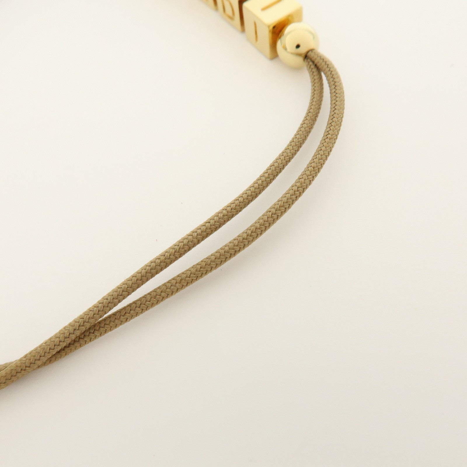 FENDI Logo Cube Graffiti Metal Bracelet Gold Brown