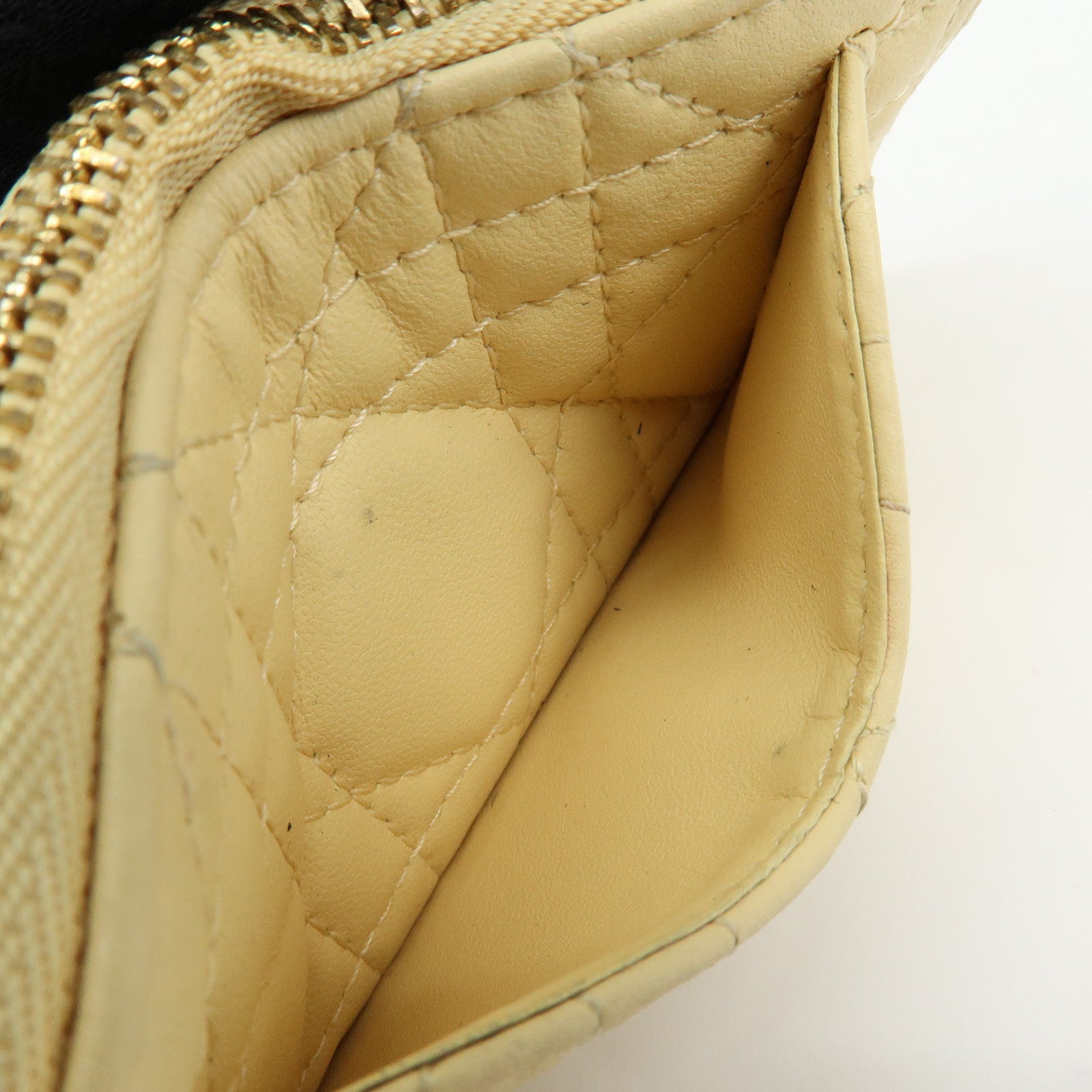 Christian Dior Lady Dior Cannage Cosmos Lambskin Card Case Yellow