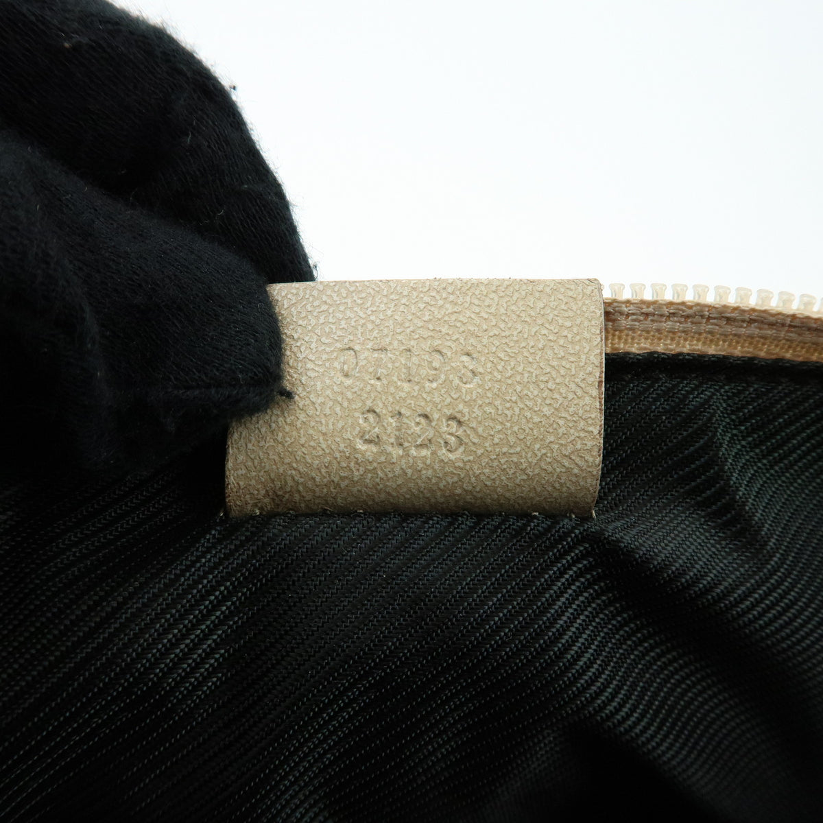 GUCCI Boat Bag GG Canvas Leather Hand Bag Accessory Pouch Beige 07198