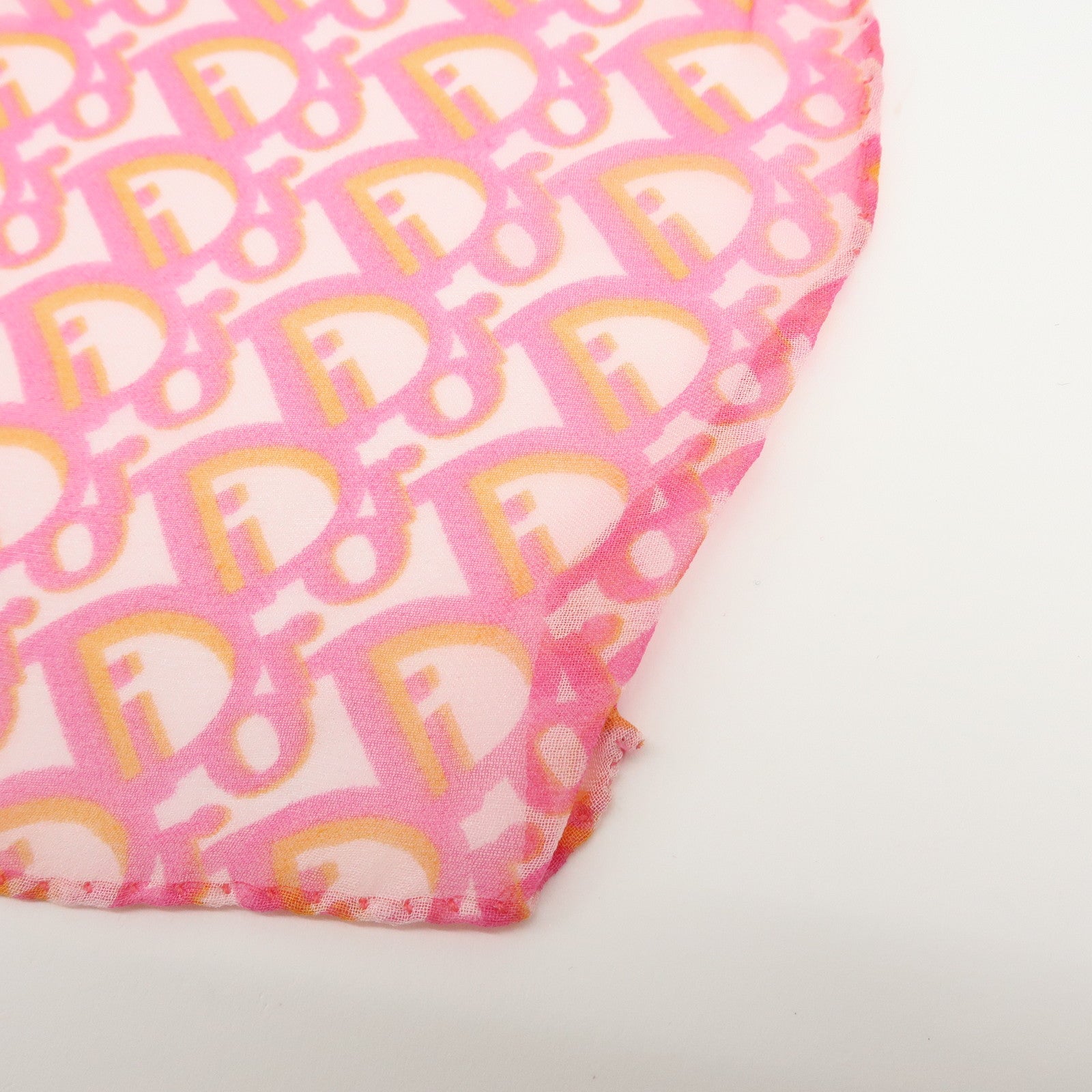 Christian Dior Trotter Silk 100% Scarf Handkerchief Pink
