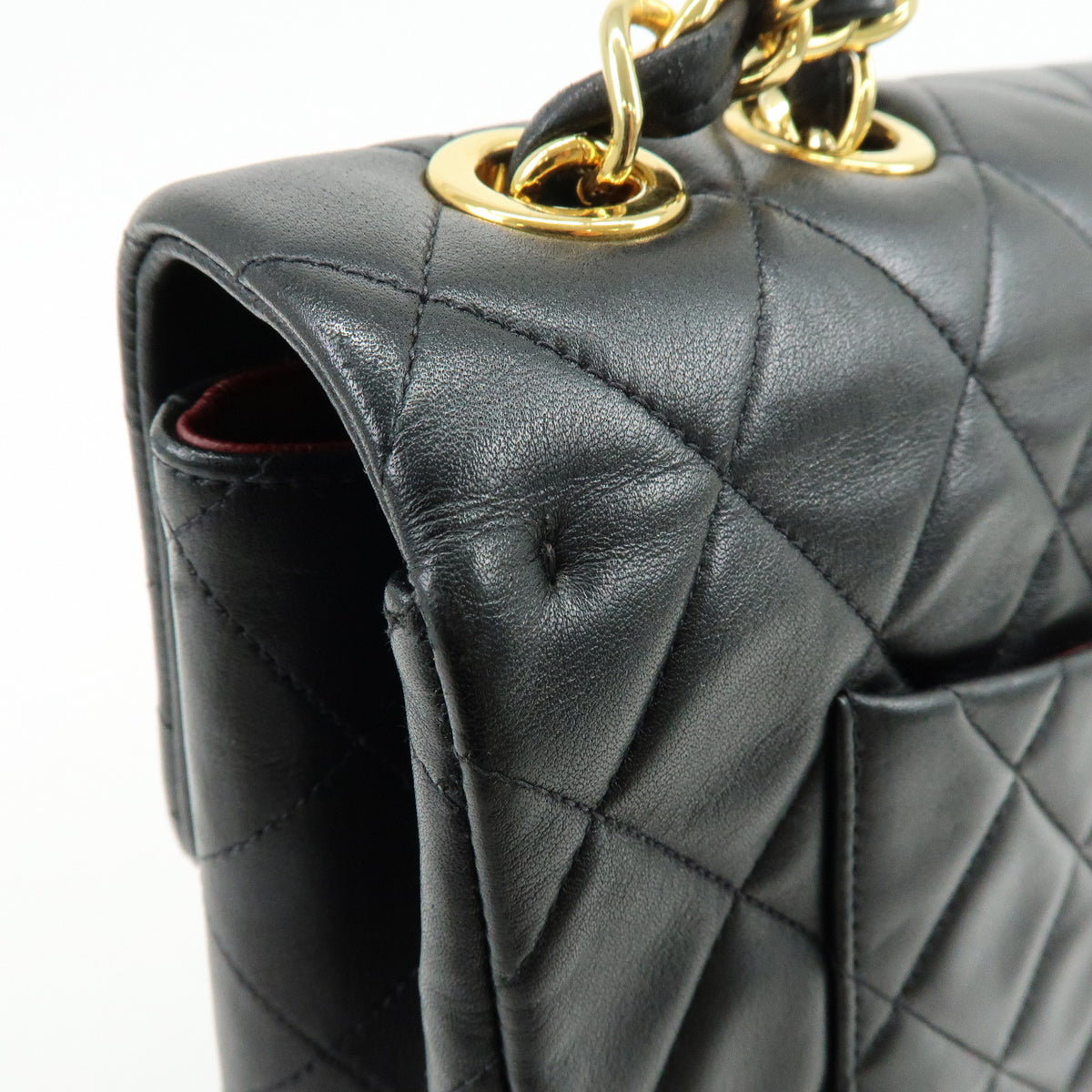 CHANEL Jumbo Matelasse 34 Lamb Skin Chain Shoulder Bag Black A01094