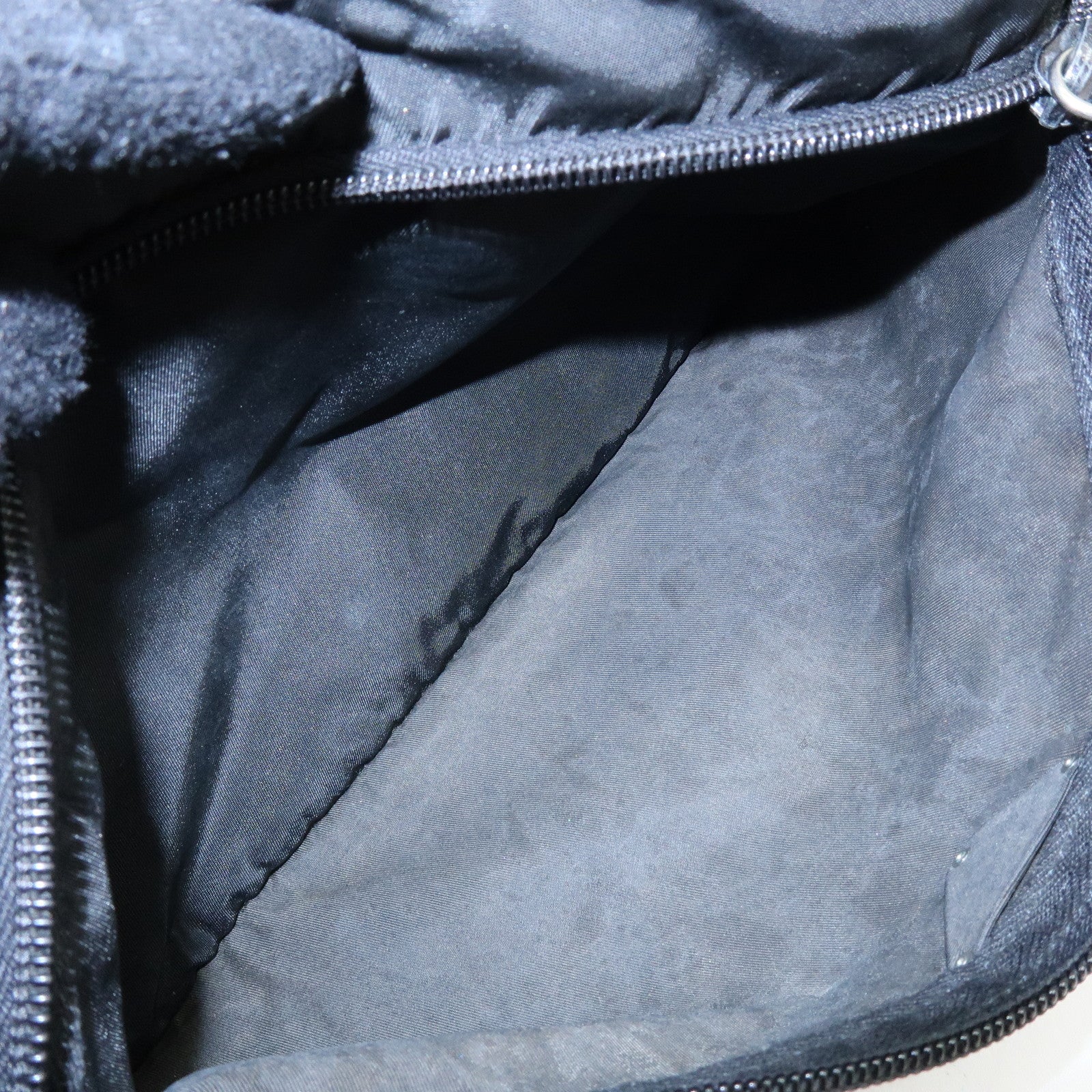 PRADA Triangle Logo Nylon Leather Shoulder Crossbody Bag Black