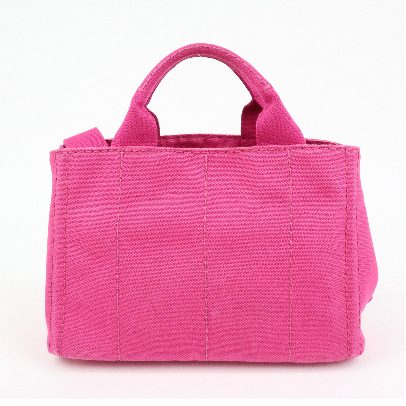 PRADA Triangle Logo Canapa Mini Canvas 2Way Hand Bag Pink B2439G