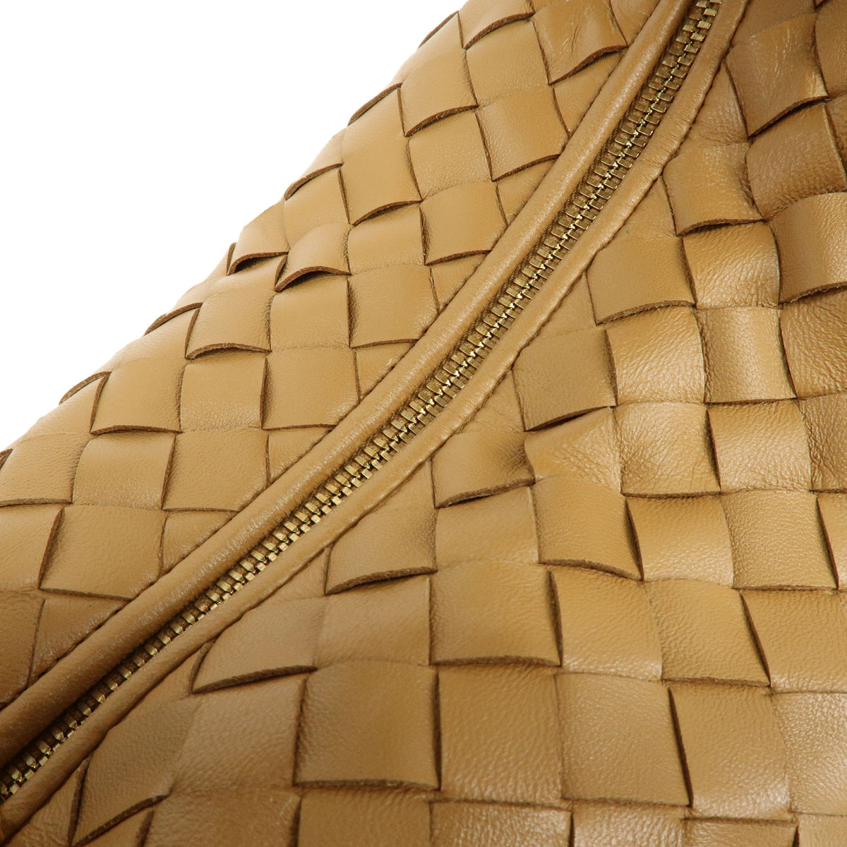 BOTTEGA VENETA Jodie Medium Intrecciato Leather Shoulder Bag Camel