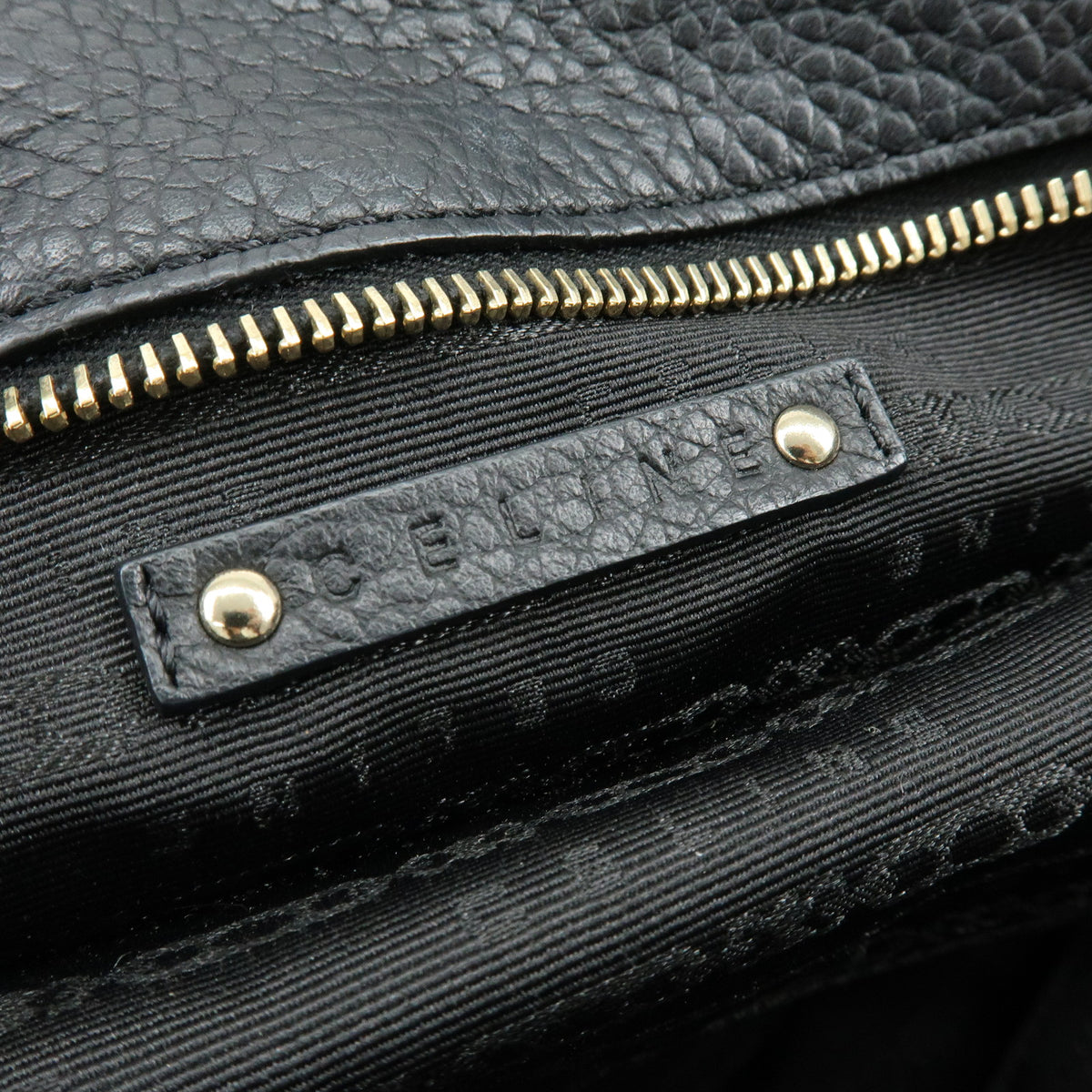 CELINE Bittersweet Leather Shoulder Bag Hand Bag Black