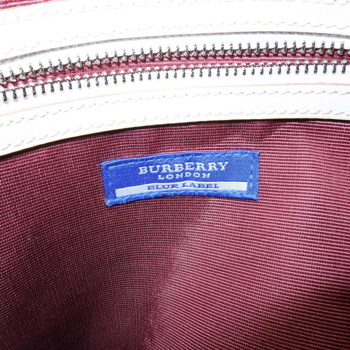 BURBERRY Nova Plaid Canvas Leather Shoulder Bag Black White Wine Red