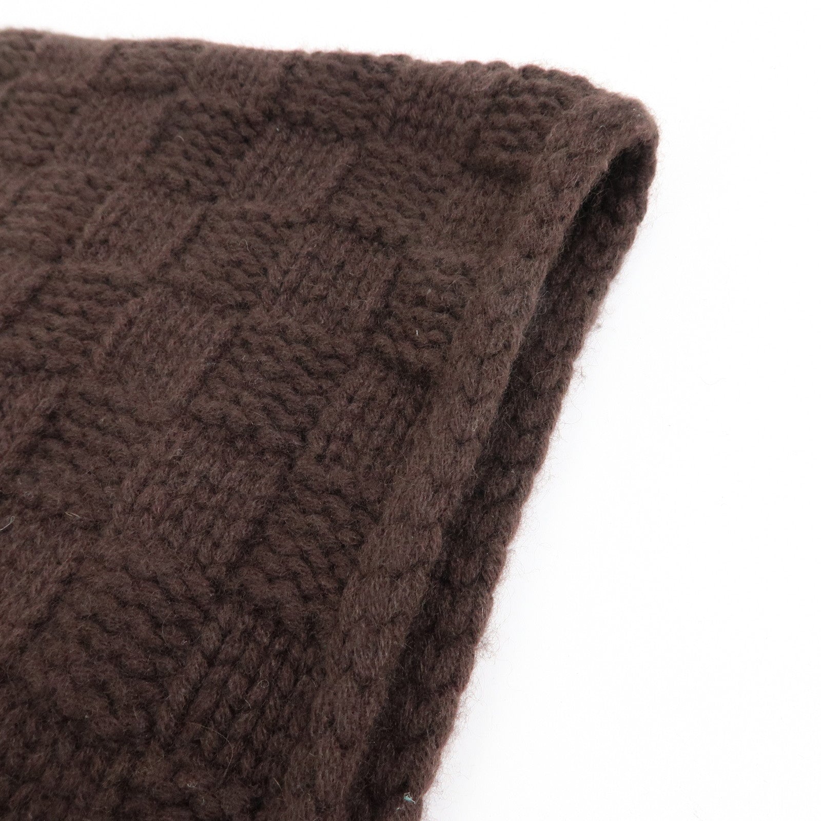 Louis Vuitton Damier Echarpe Helsinki Cashmere 100% Scarf Dark Brown