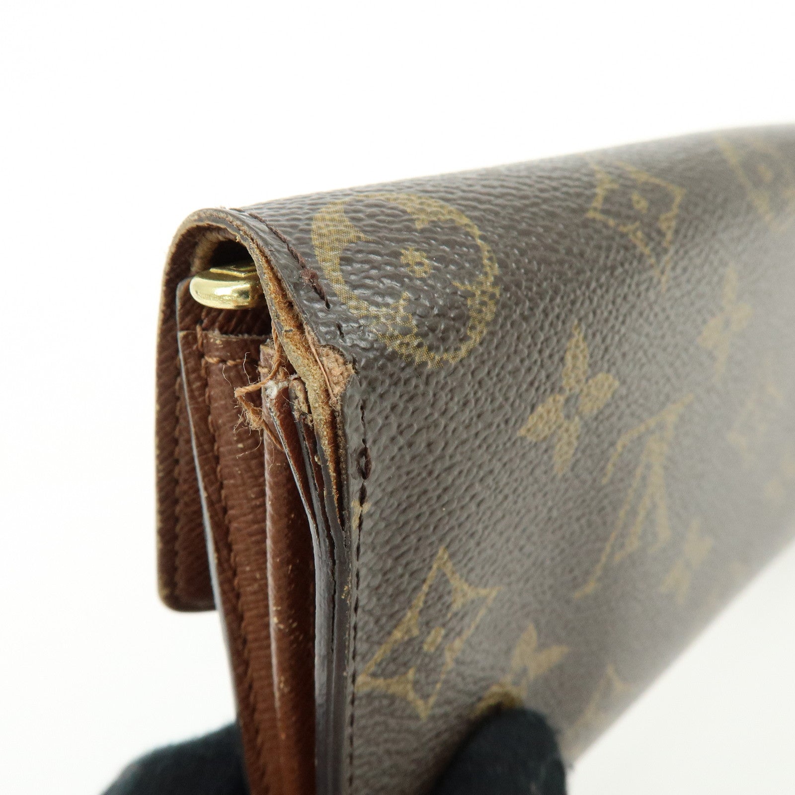 Louis Vuitton Monogram Canvas Compact Lot of 2 Wallet Long Wallet Brown