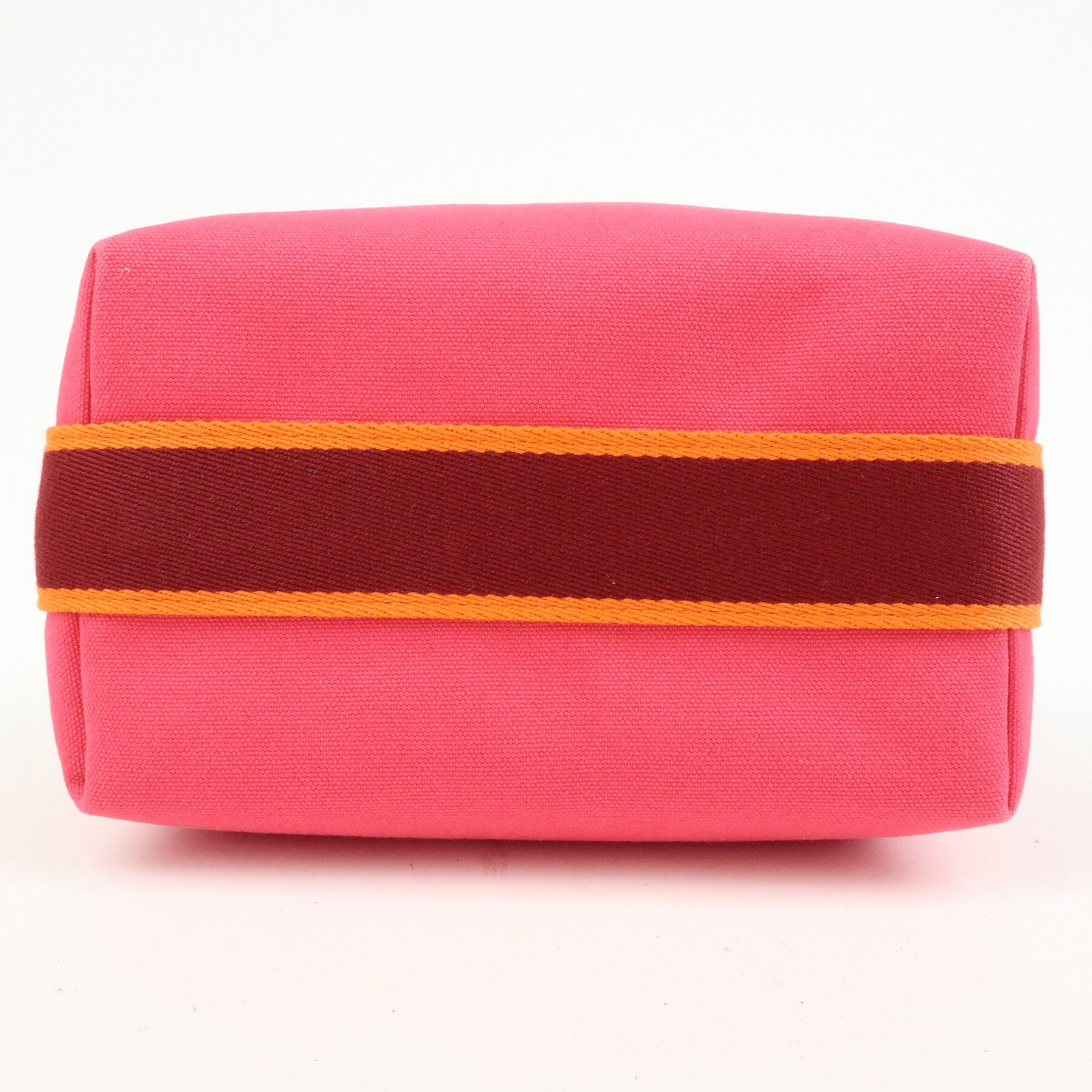 HERMES Bride A Brac PM Canvas Hand Bag Vanity Bag B Stamped Hibiscus