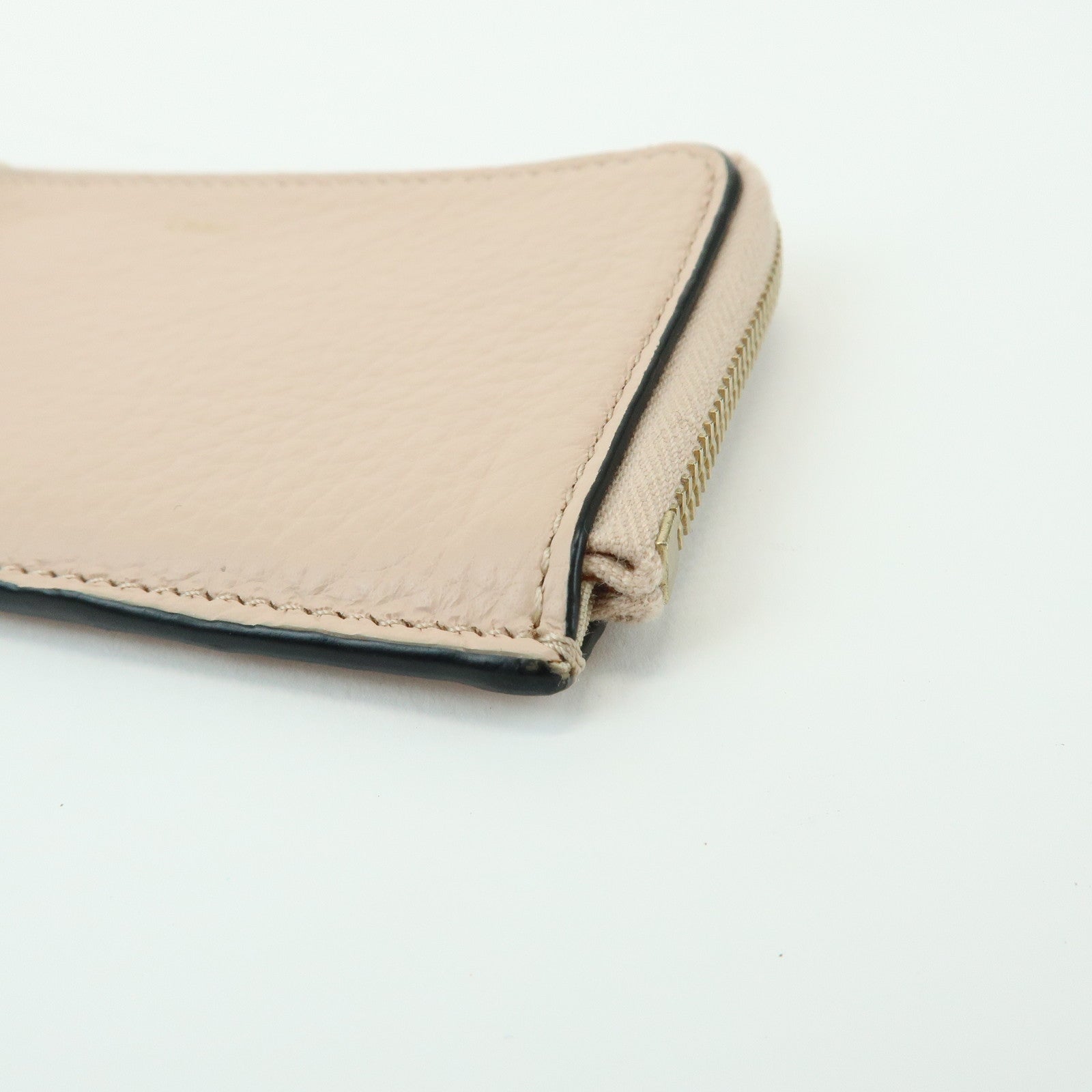 Chloe Alphabet Leather Fragment Case Coin Case Pink Beige